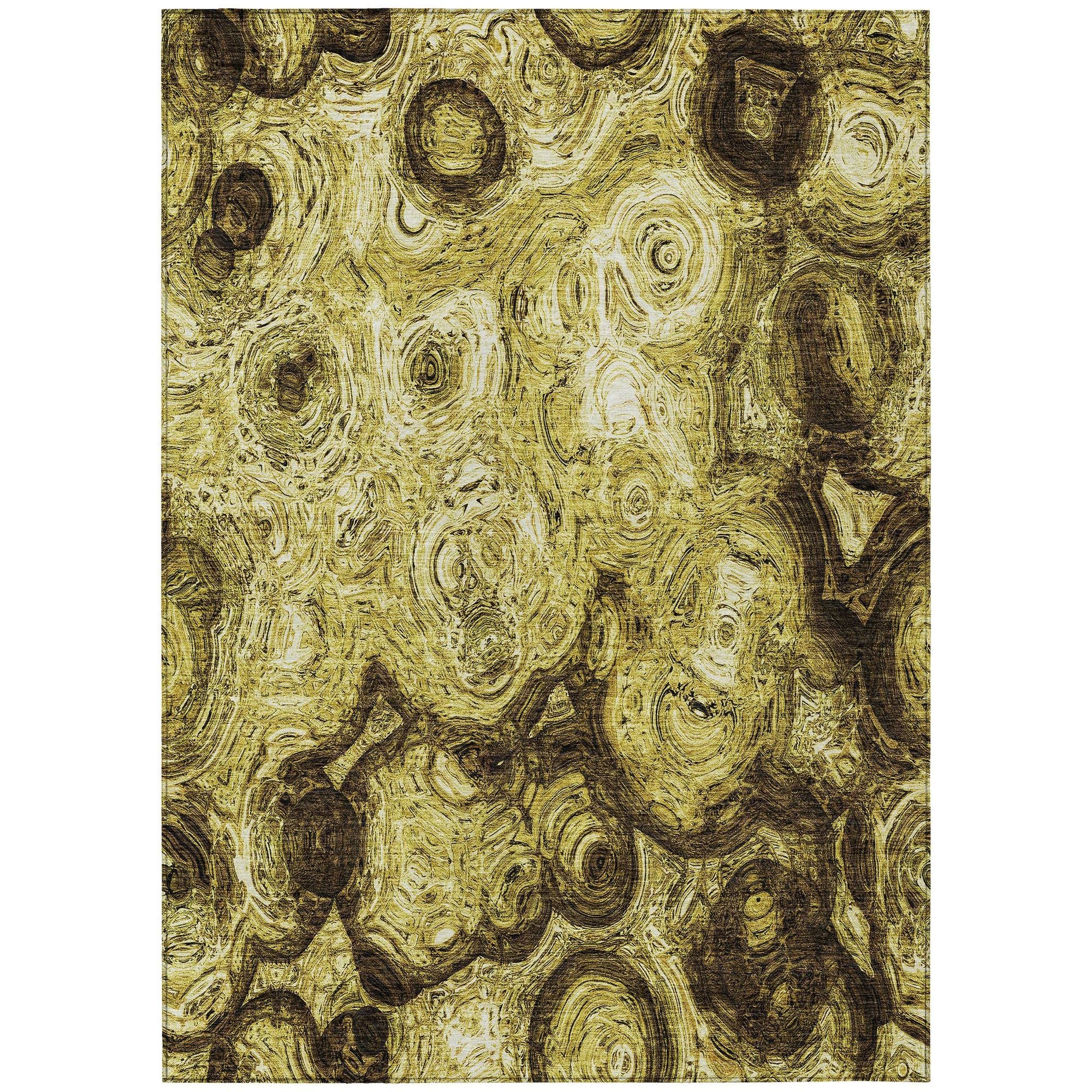 Machine Made ACN579 Gold  Rugs #color_gold 