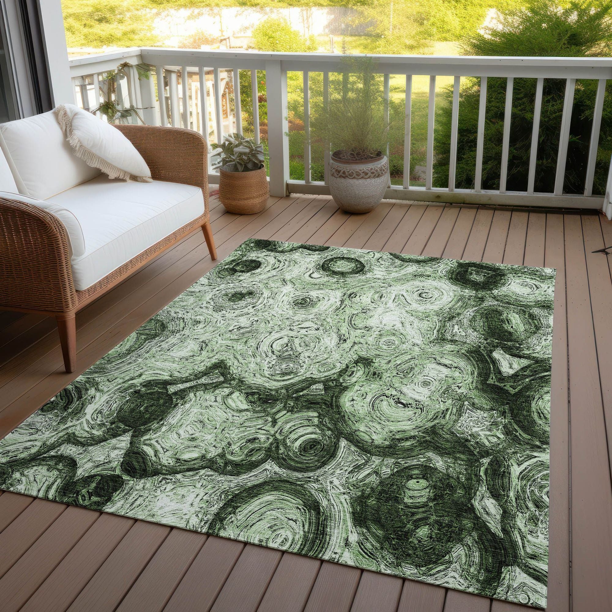 Machine Made ACN579 Green  Rugs #color_green 