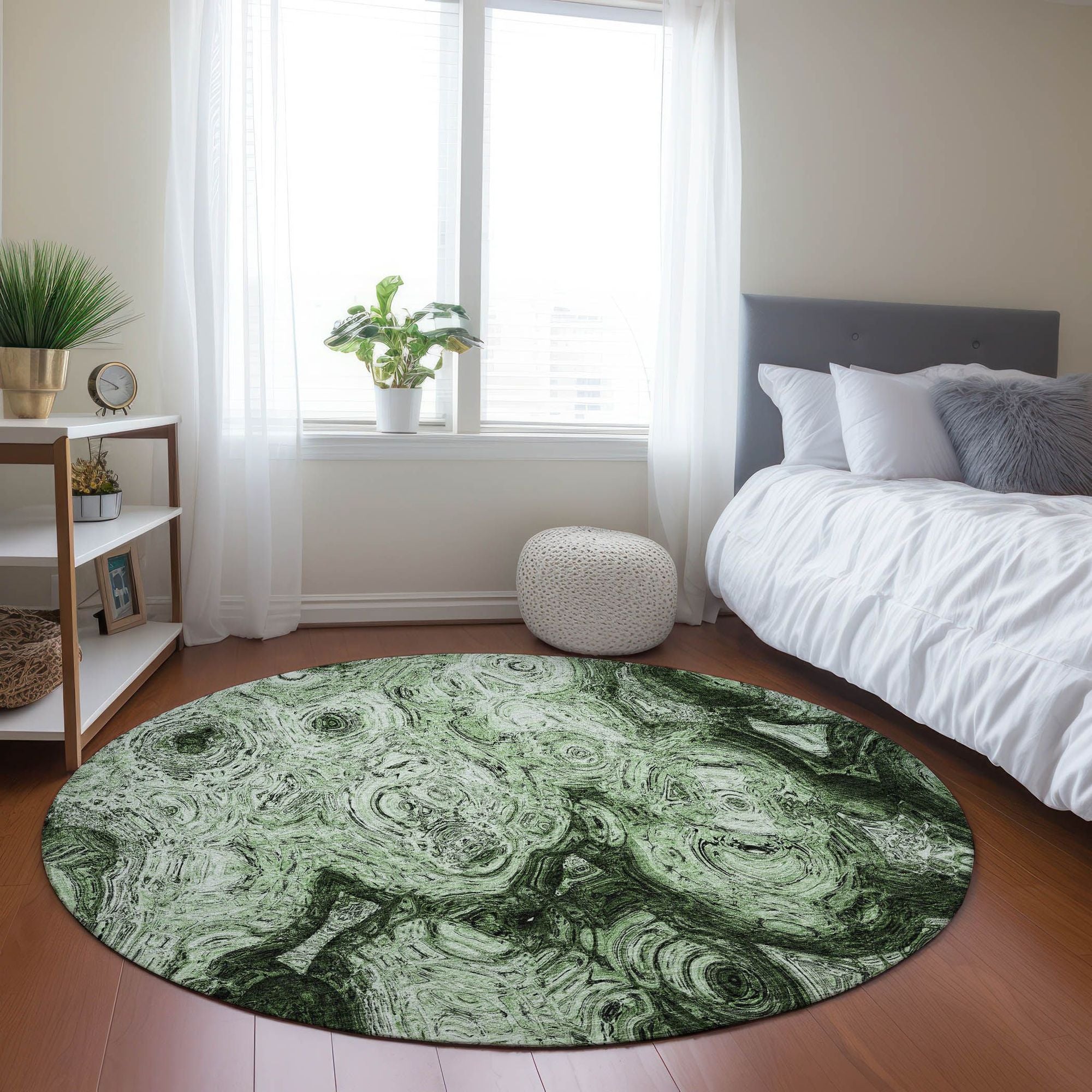 Machine Made ACN579 Green  Rugs #color_green 