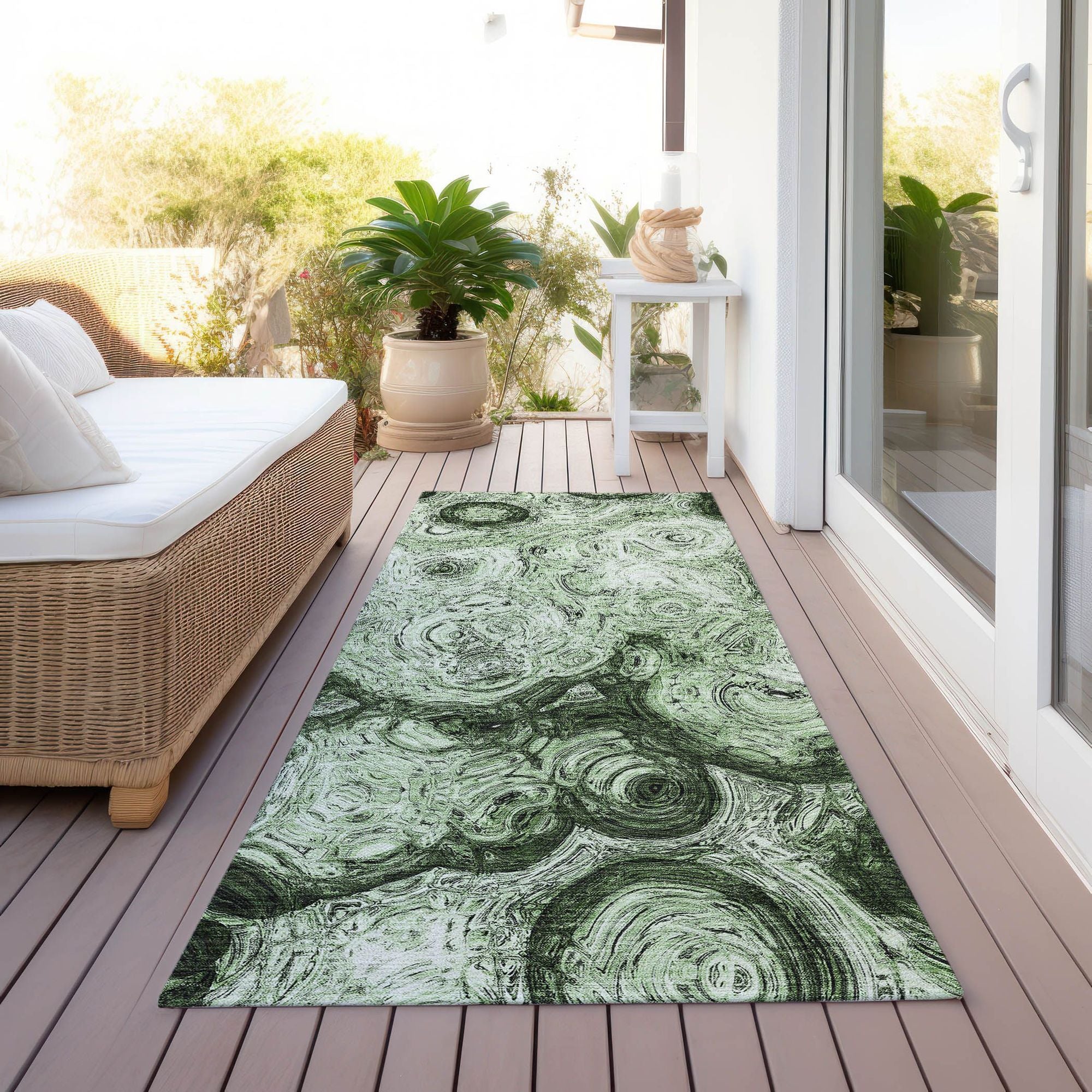 Machine Made ACN579 Green  Rugs #color_green 