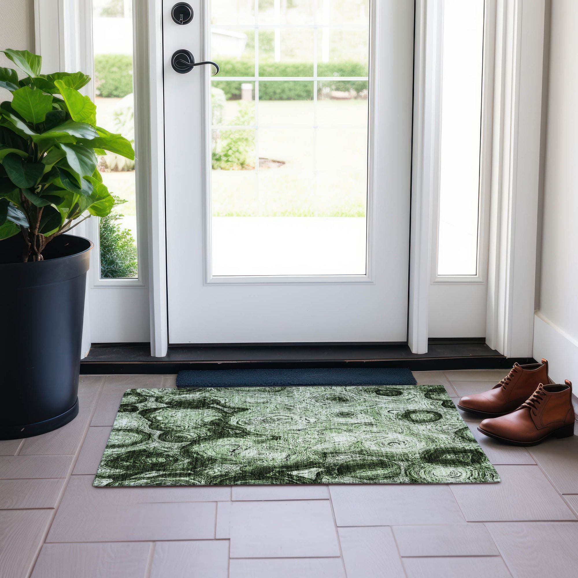 Machine Made ACN579 Green  Rugs #color_green 