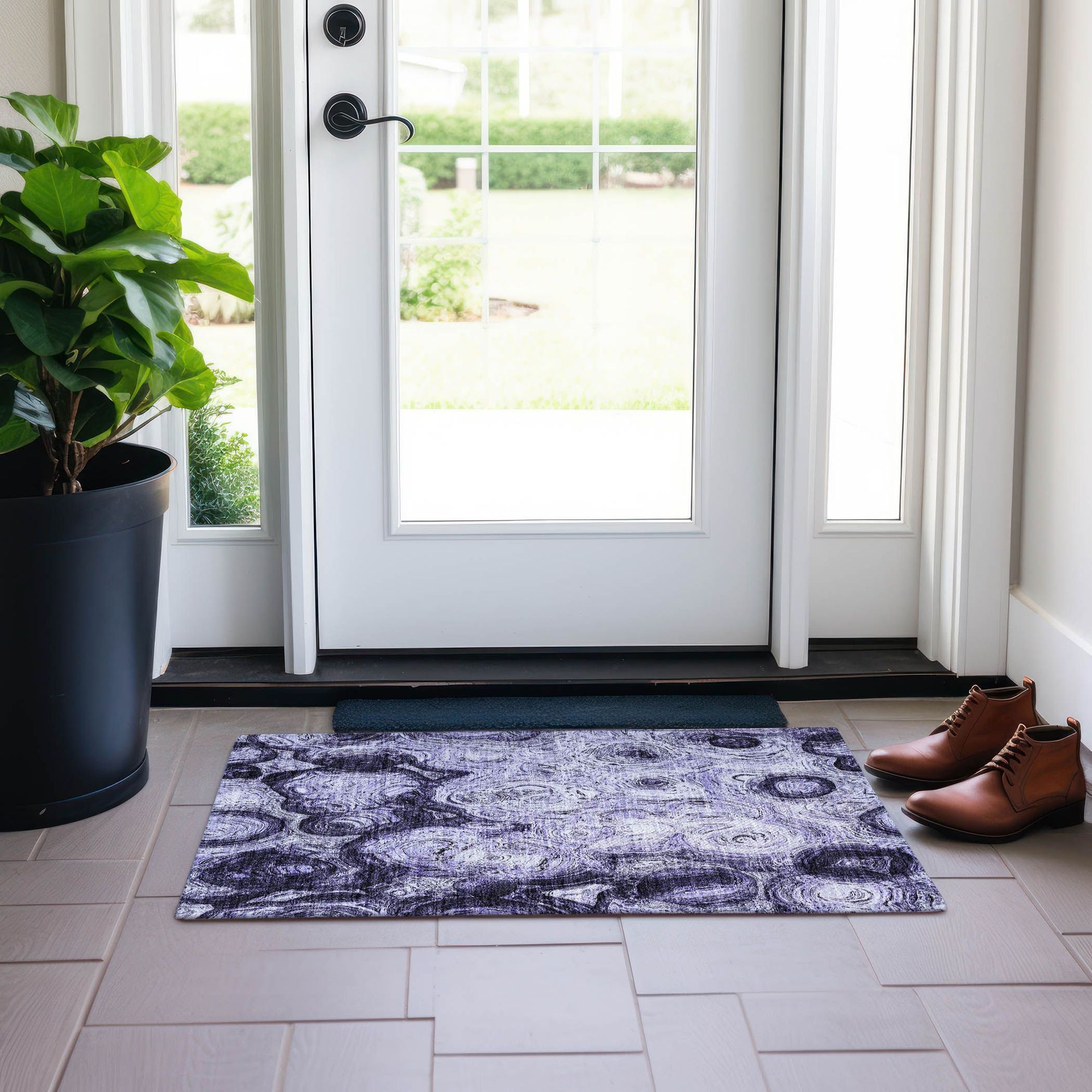 Machine Made ACN579 Purple  Rugs #color_purple 