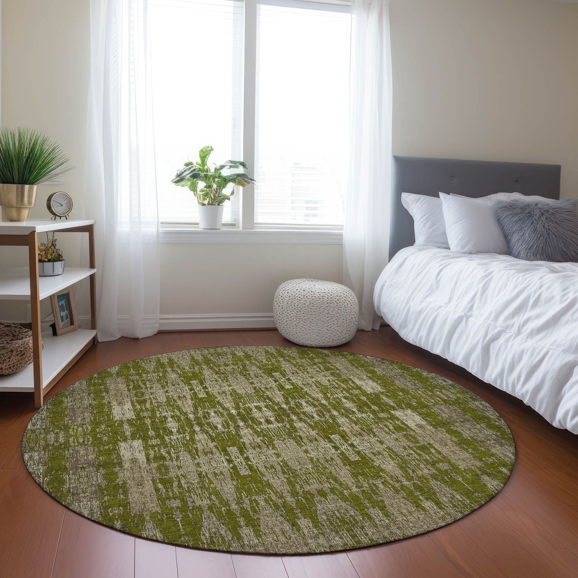 Machine Made ACN580 Olive Green Rugs #color_olive green