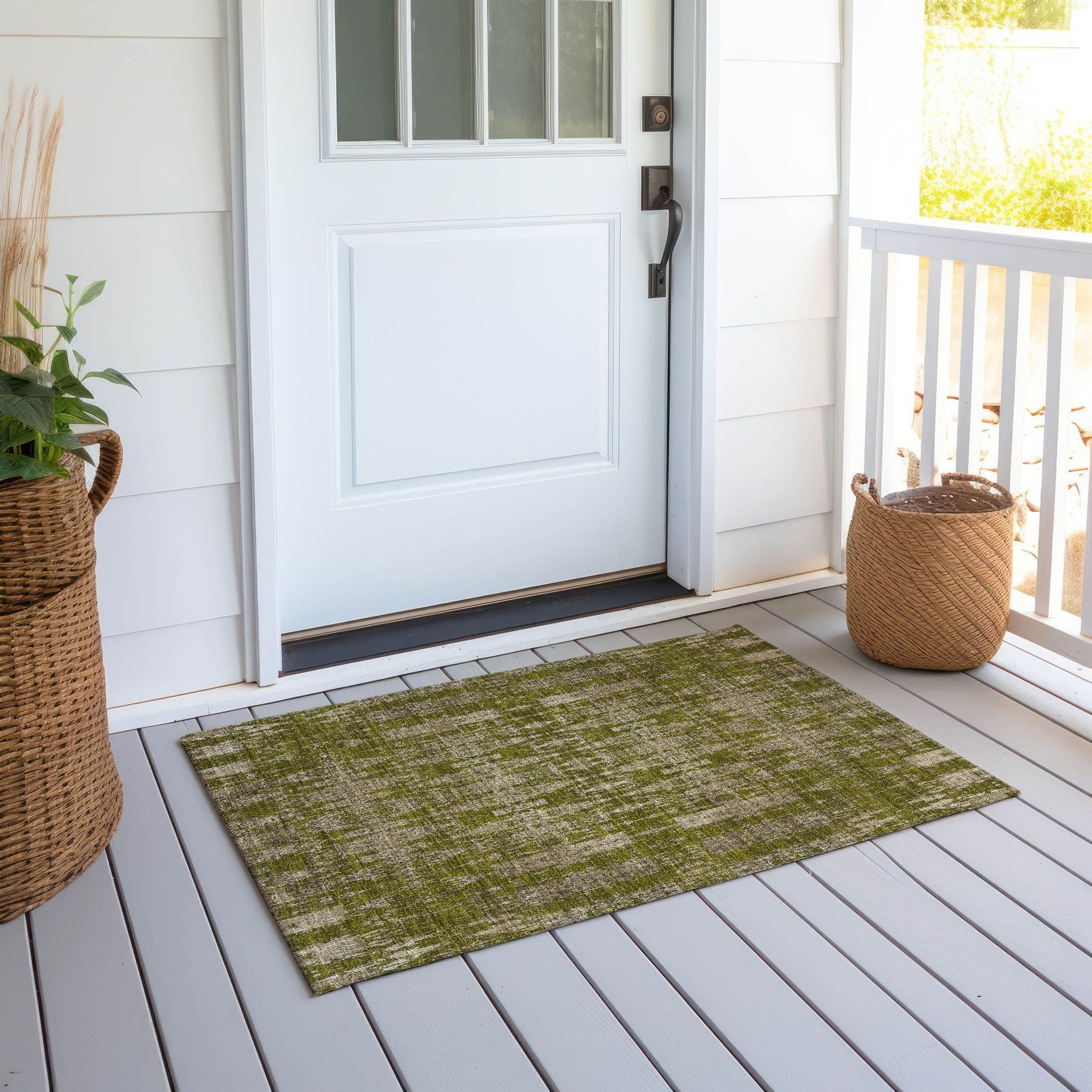 Machine Made ACN580 Olive Green Rugs #color_olive green