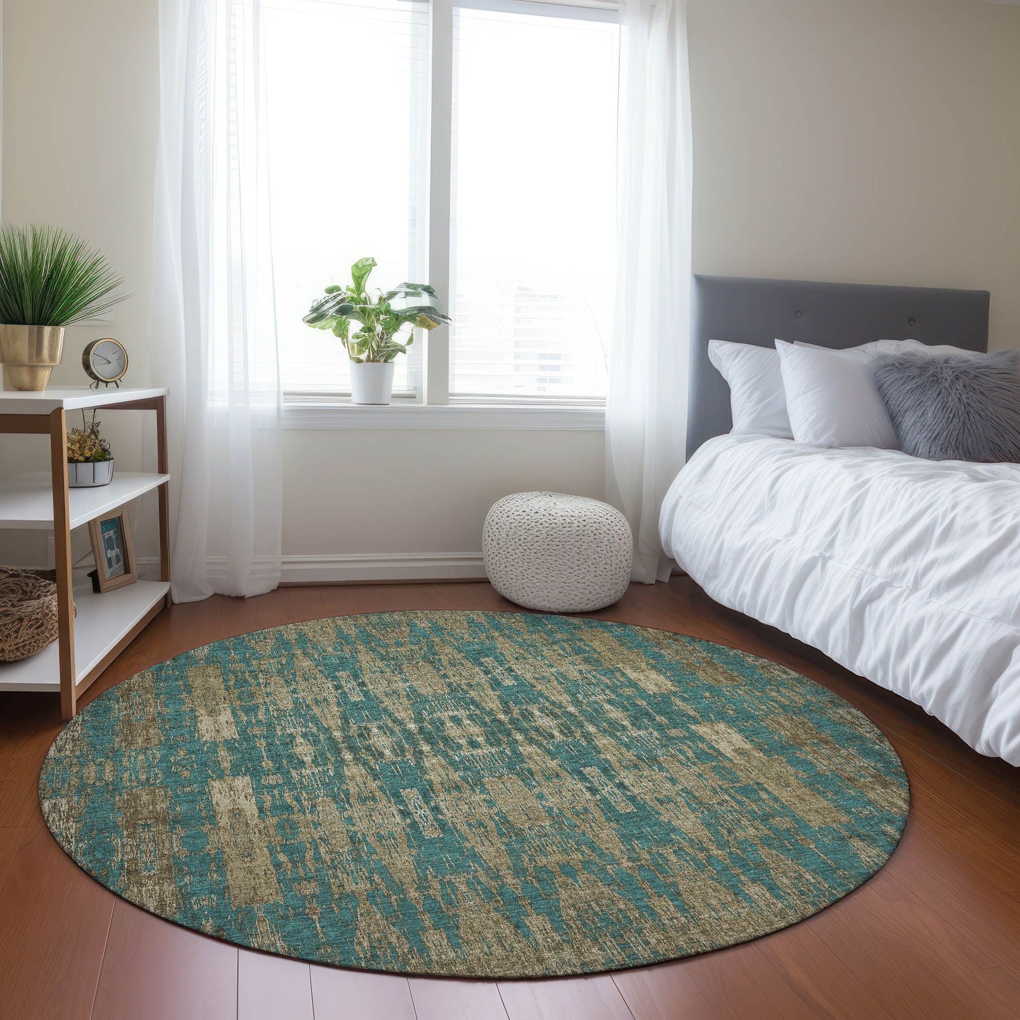 Machine Made ACN580 Teal  Rugs #color_teal 