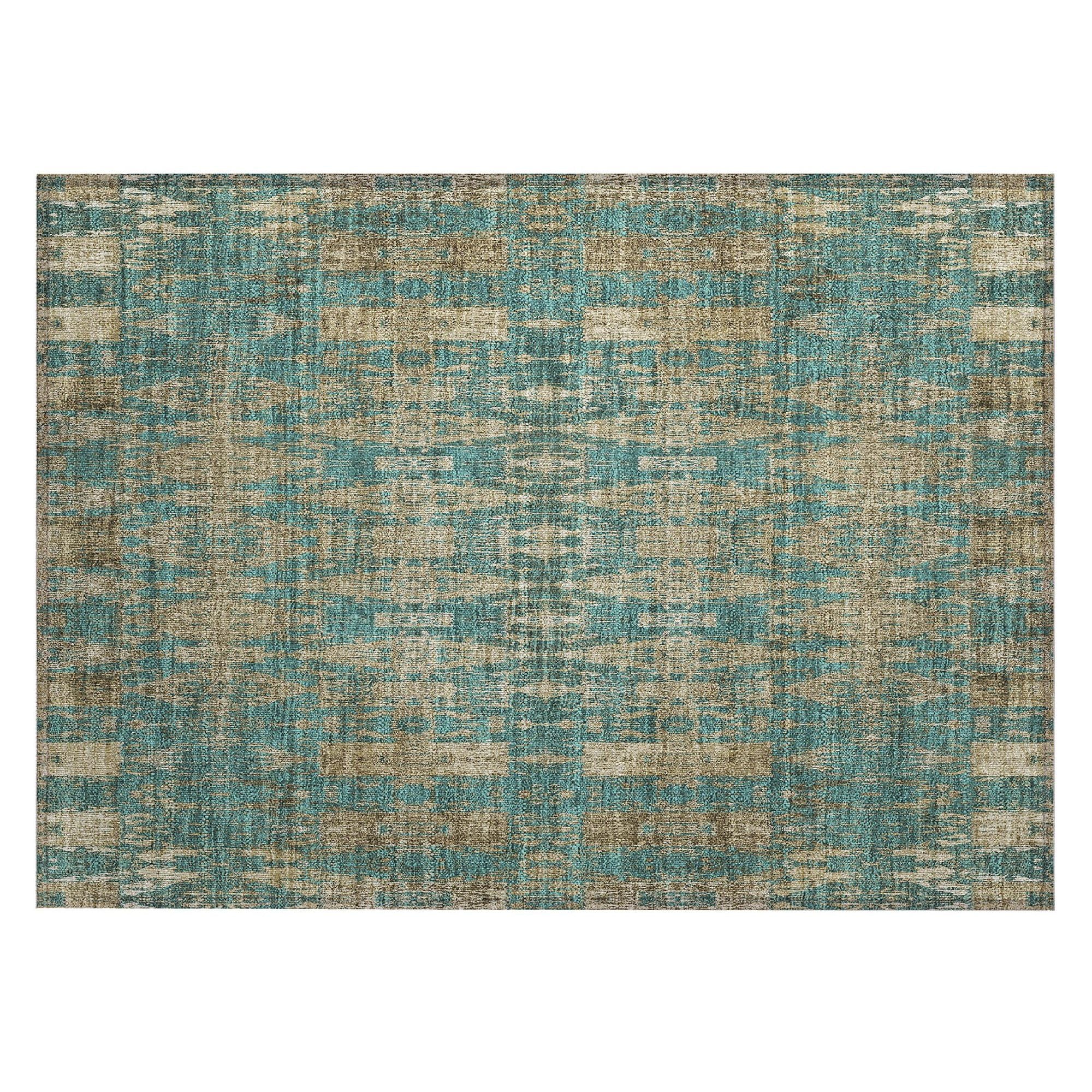 Machine Made ACN580 Teal  Rugs #color_teal 