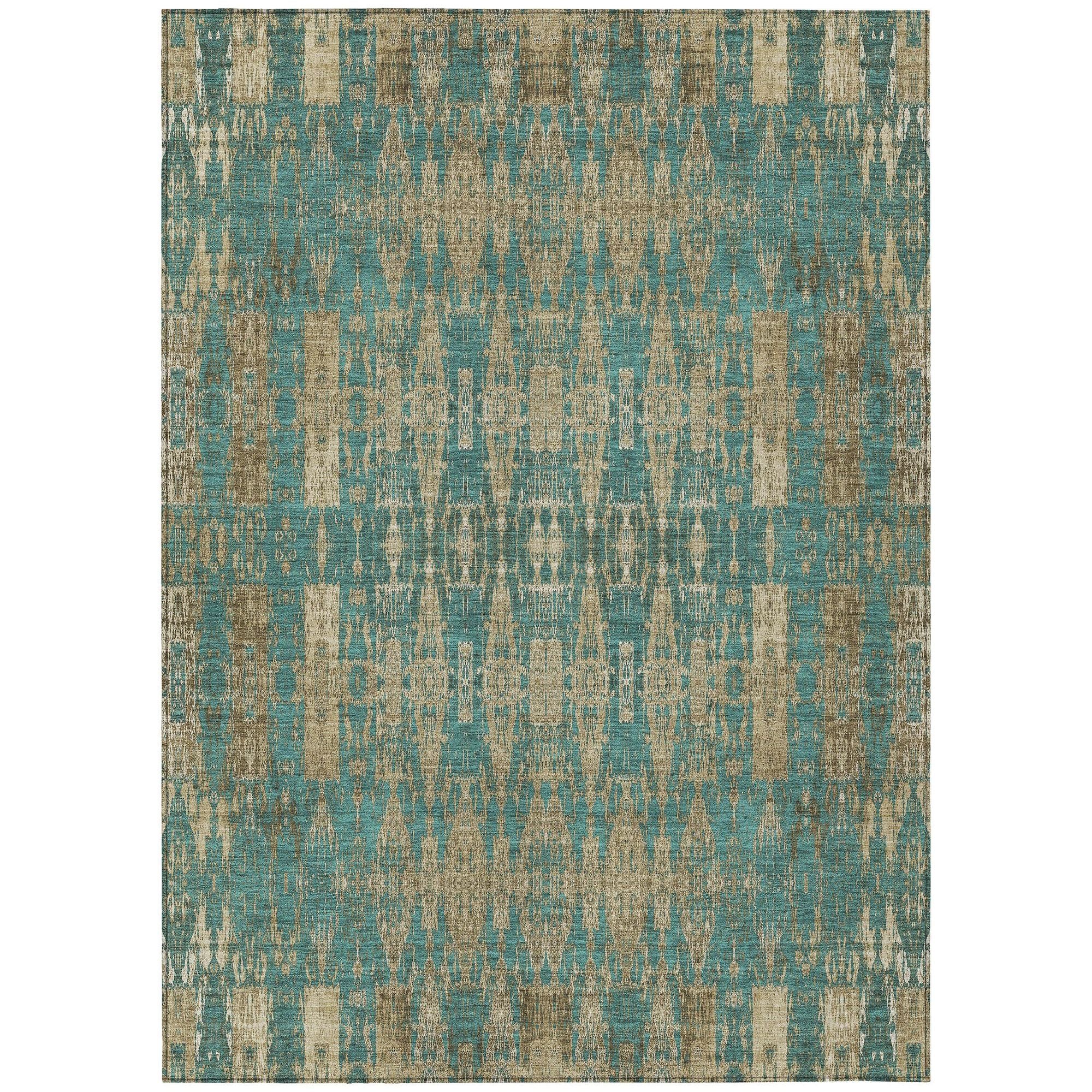 Machine Made ACN580 Teal  Rugs #color_teal 