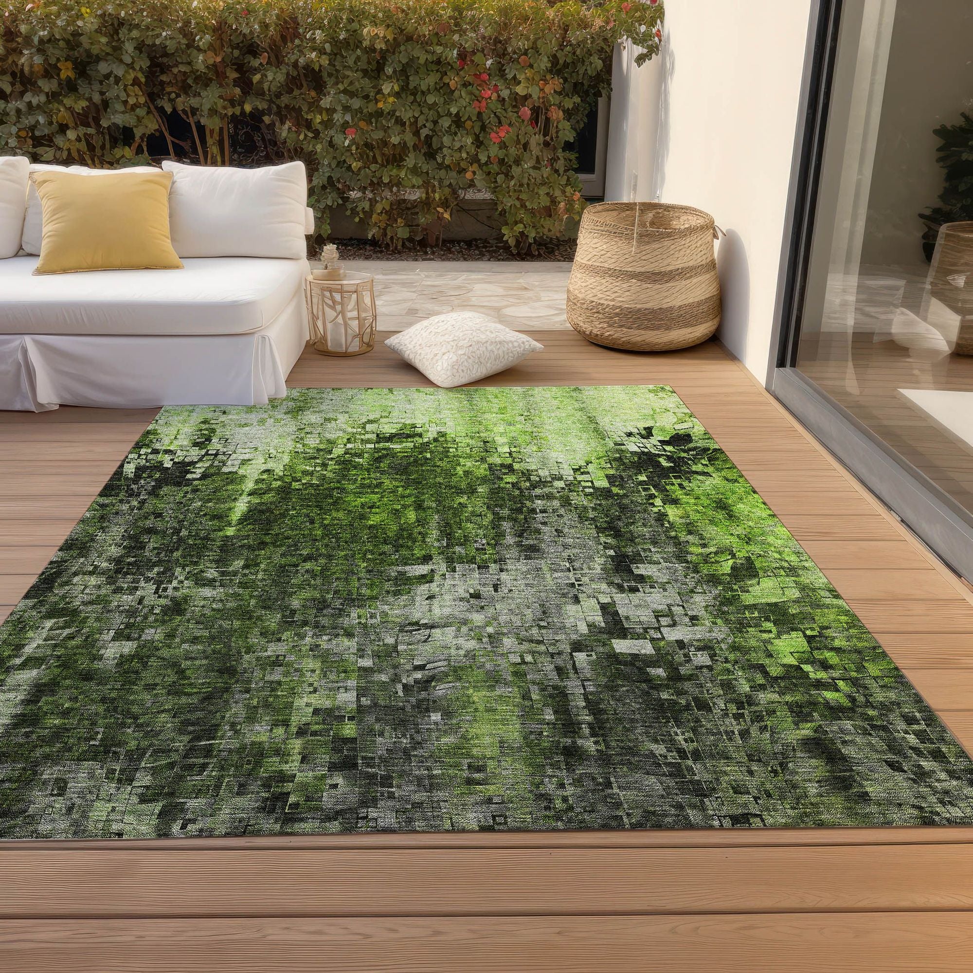 Machine Made ACN581 Green  Rugs #color_green 