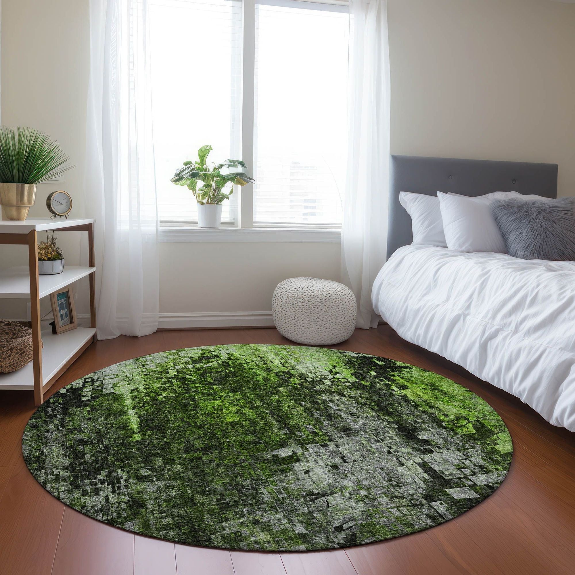 Machine Made ACN581 Green  Rugs #color_green 