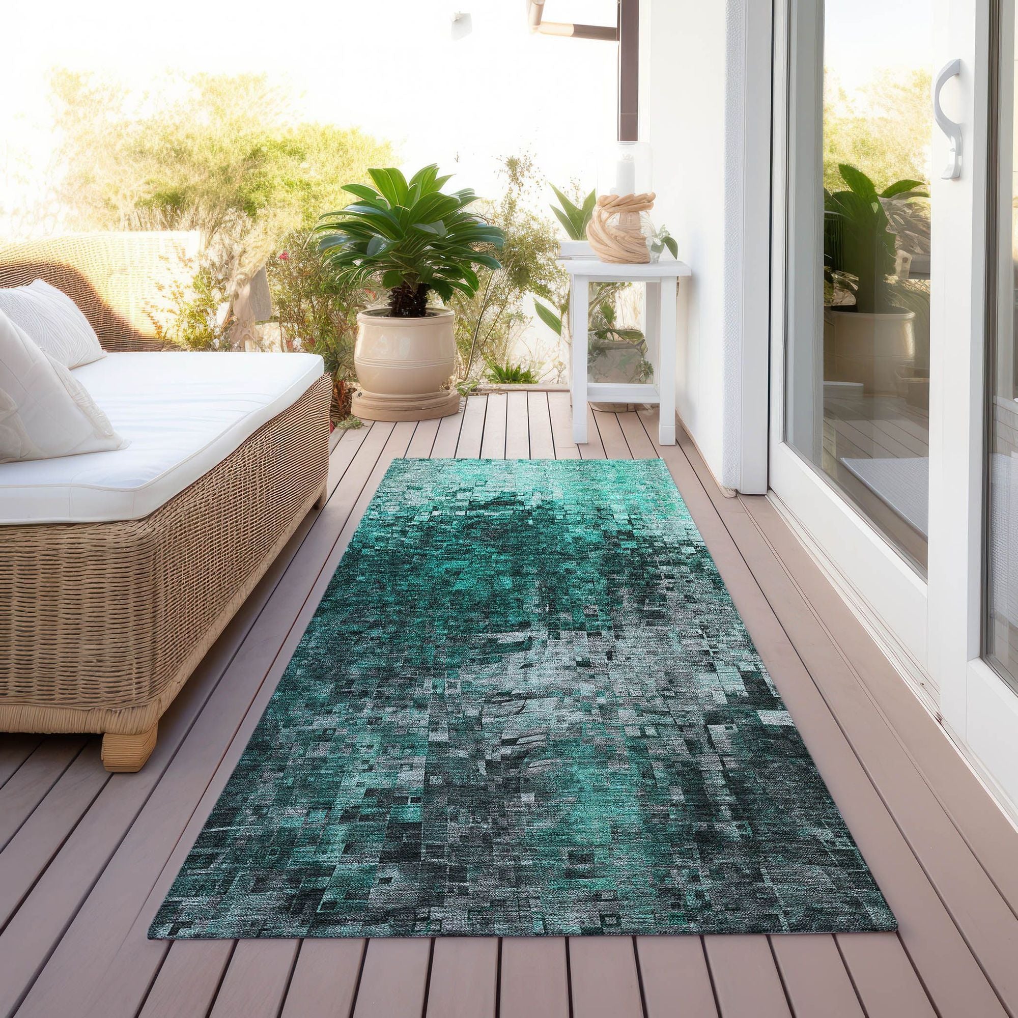 Machine Made ACN581 Teal  Rugs #color_teal 