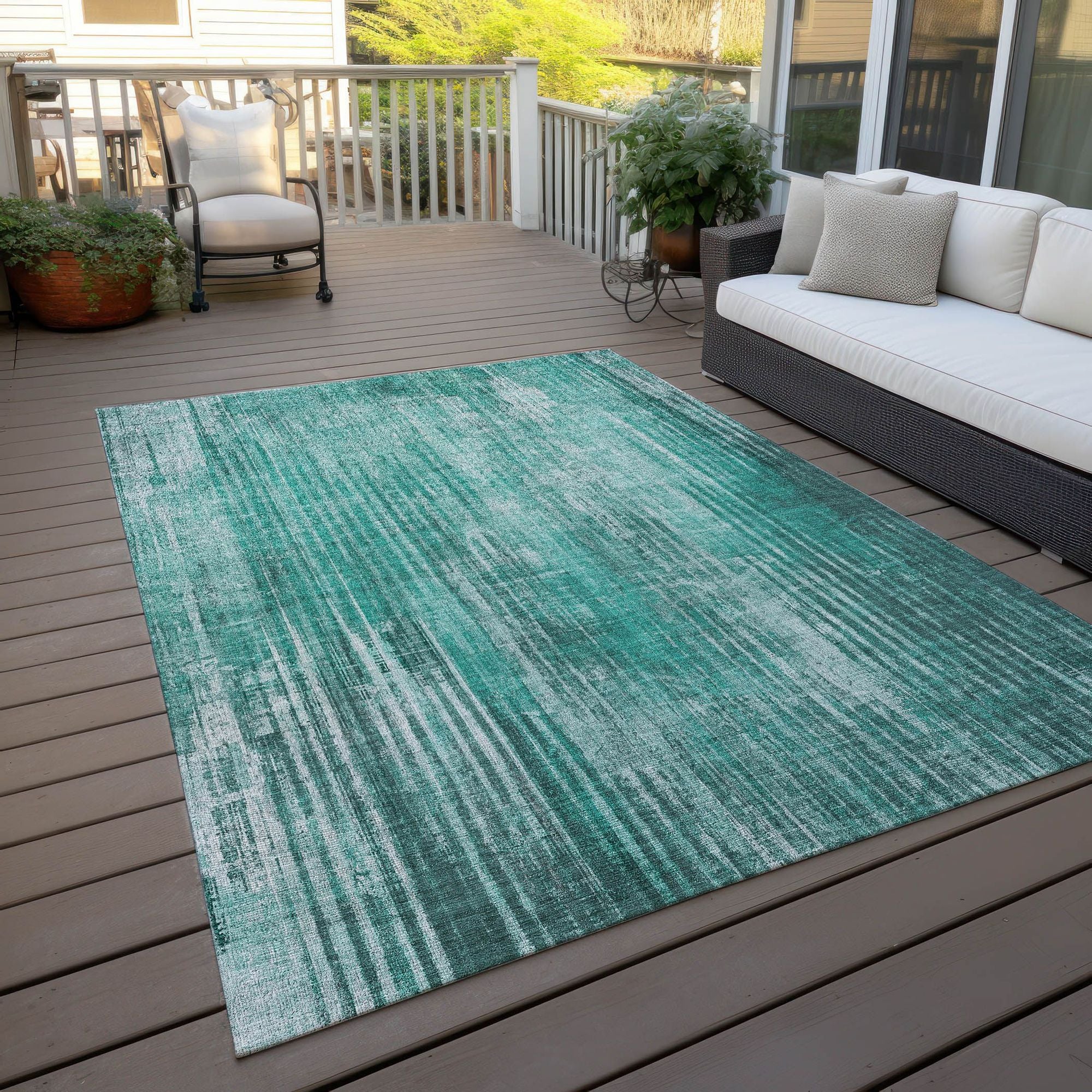 Machine Made ACN582 Teal  Rugs #color_teal 