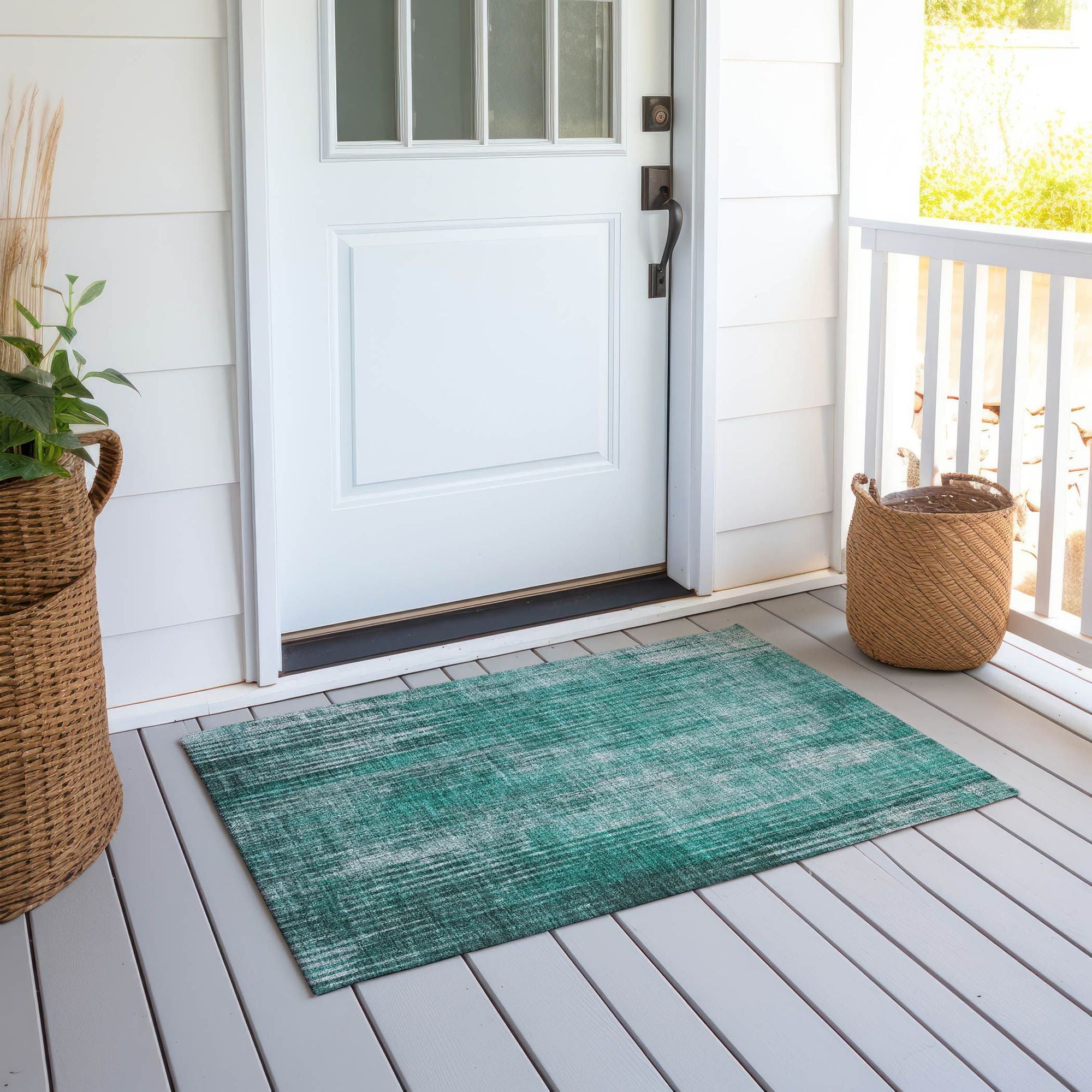 Machine Made ACN582 Teal  Rugs #color_teal 