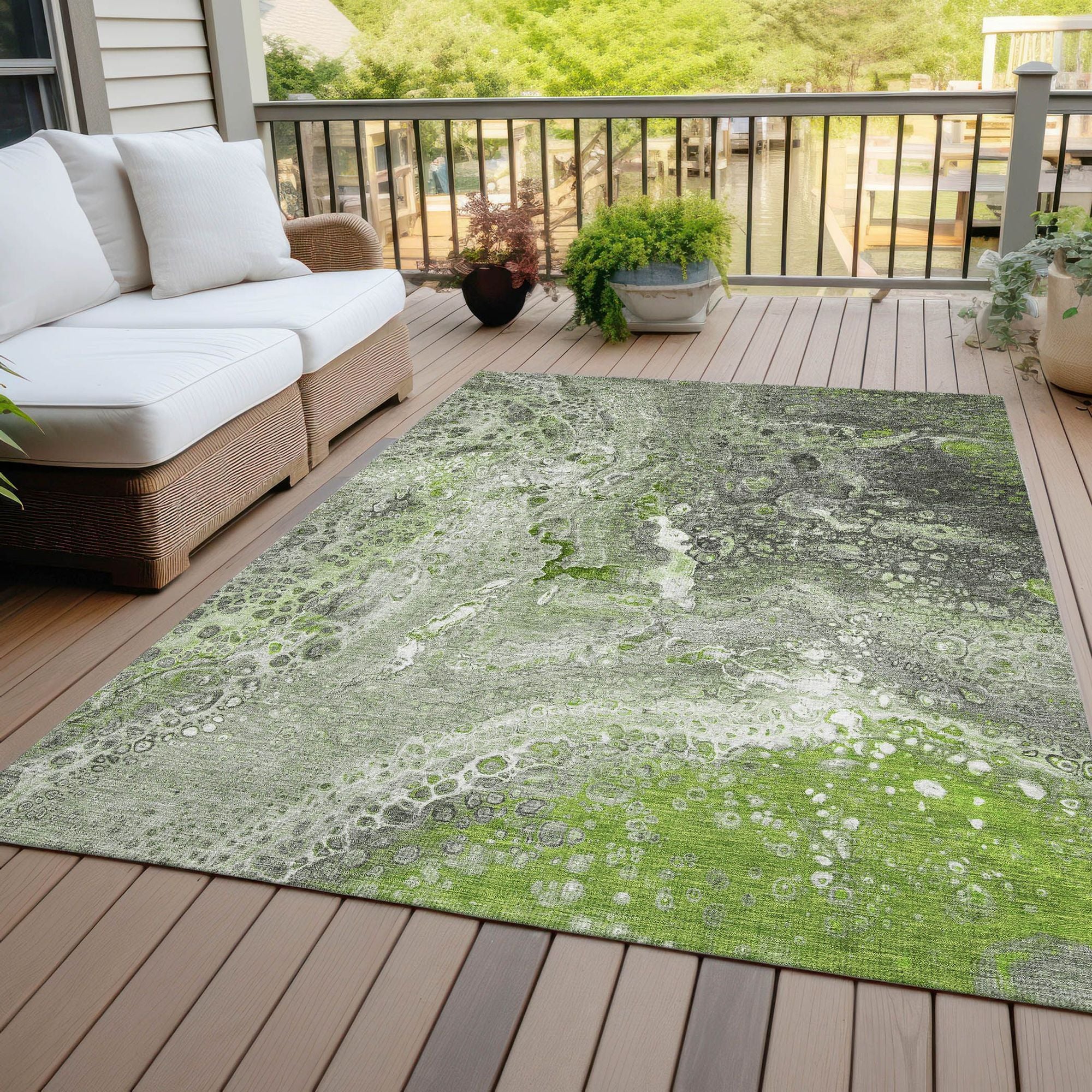 Machine Made ACN588 Aloe Green Rugs #color_aloe green