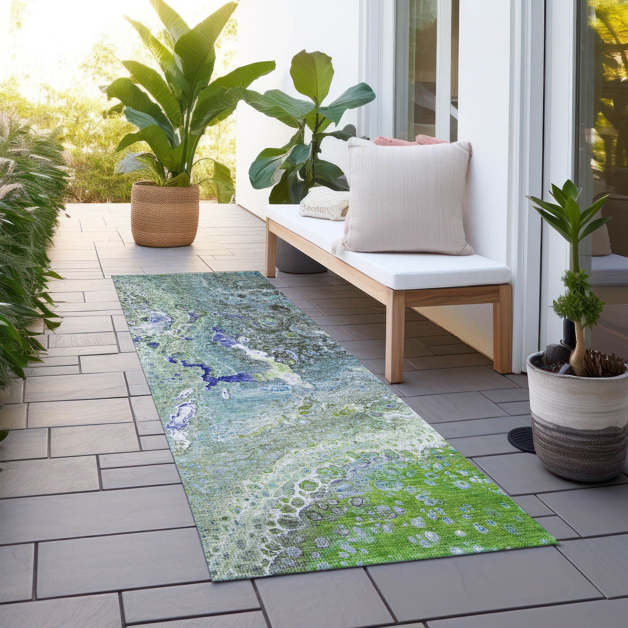 Machine Made ACN588 Green  Rugs #color_green 