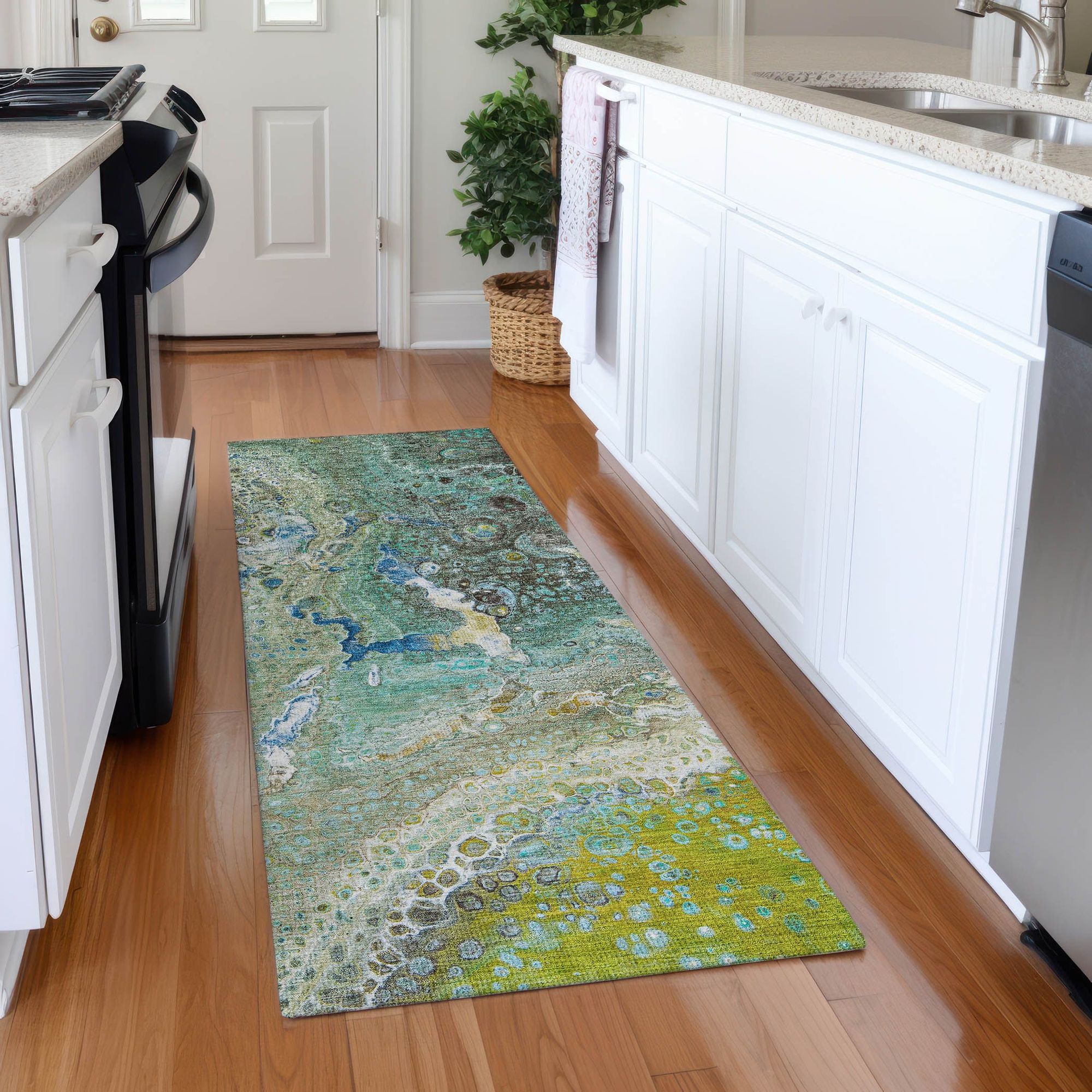 Machine Made ACN588 Teal  Rugs #color_teal 