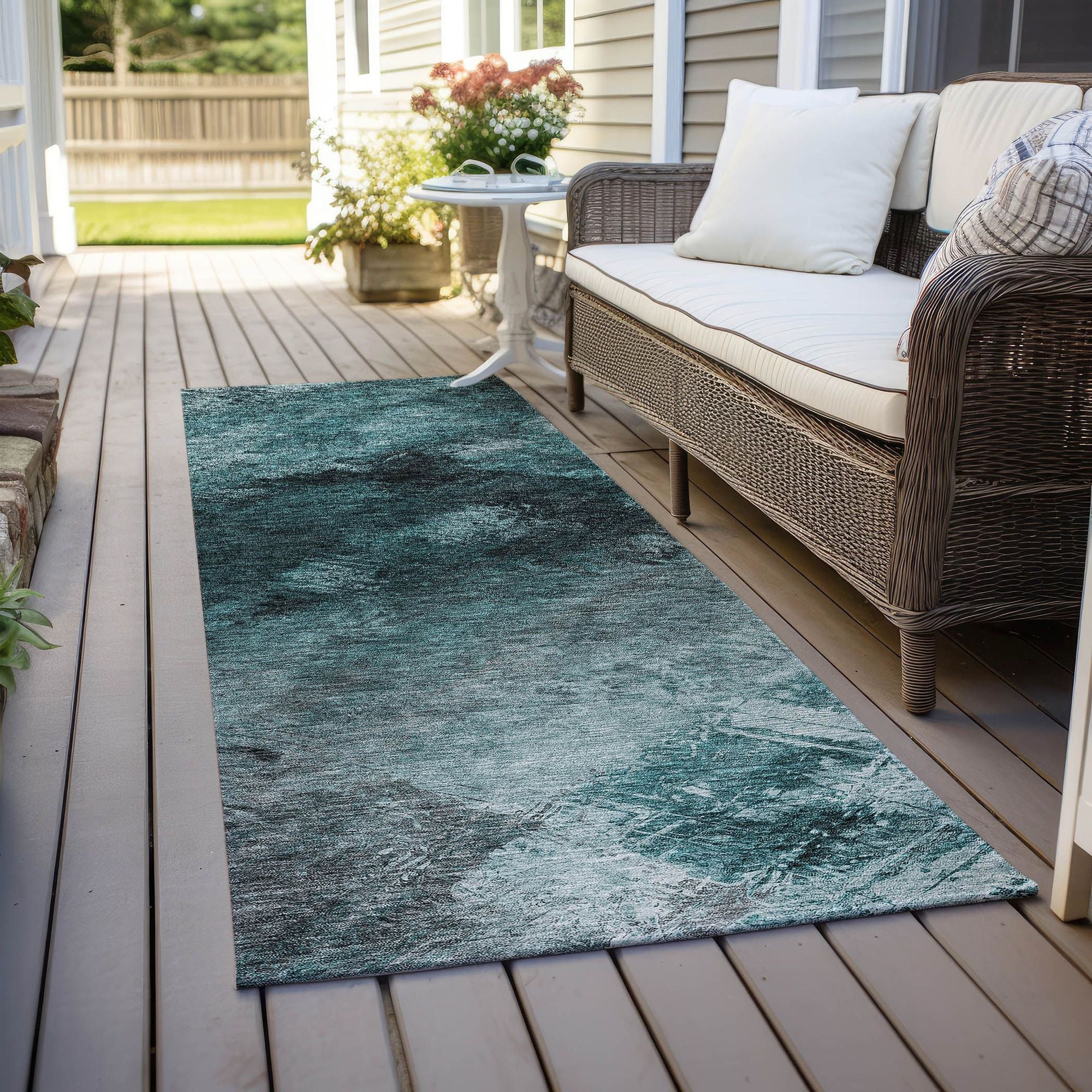 Machine Made ACN590 Teal  Rugs #color_teal 