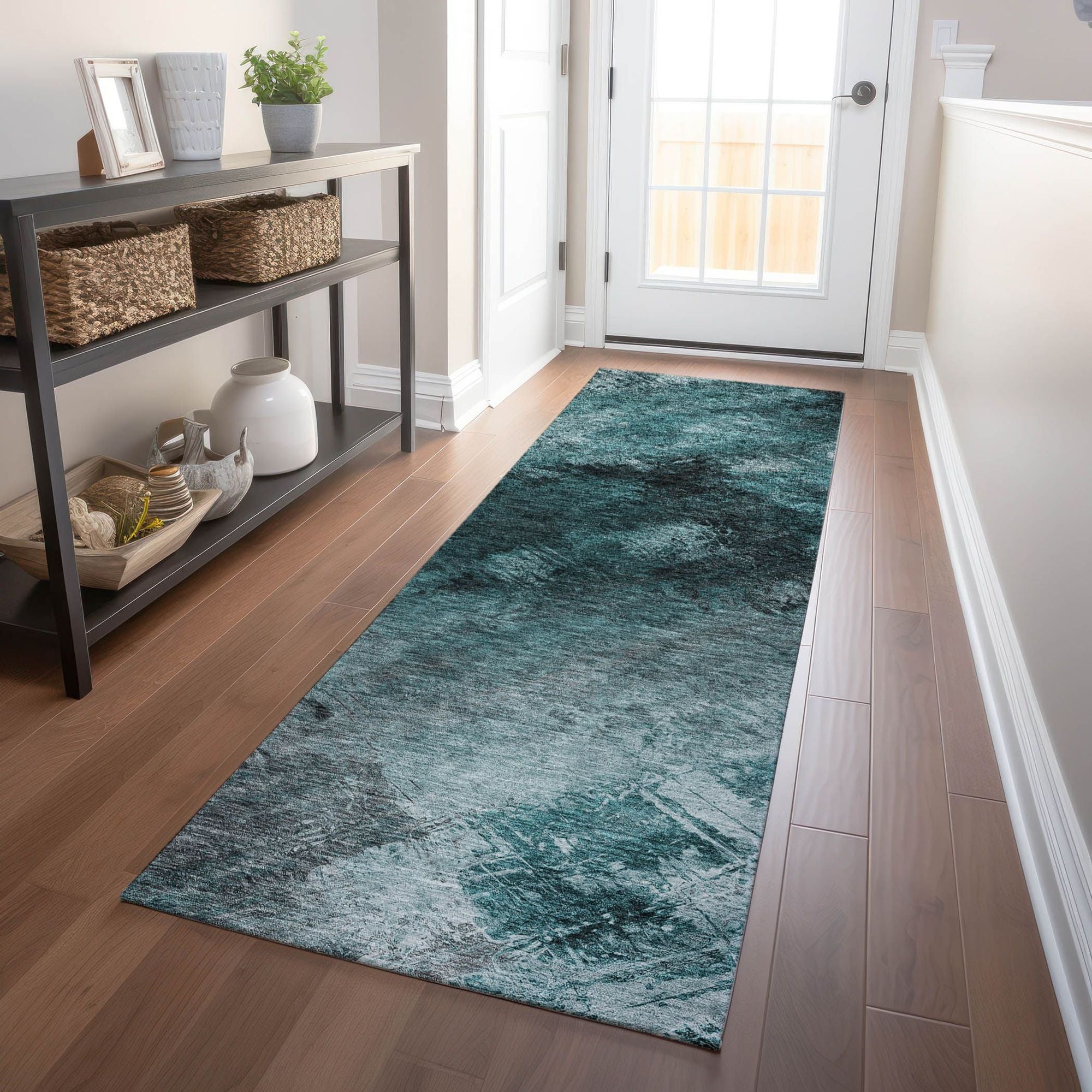 Machine Made ACN590 Teal  Rugs #color_teal 