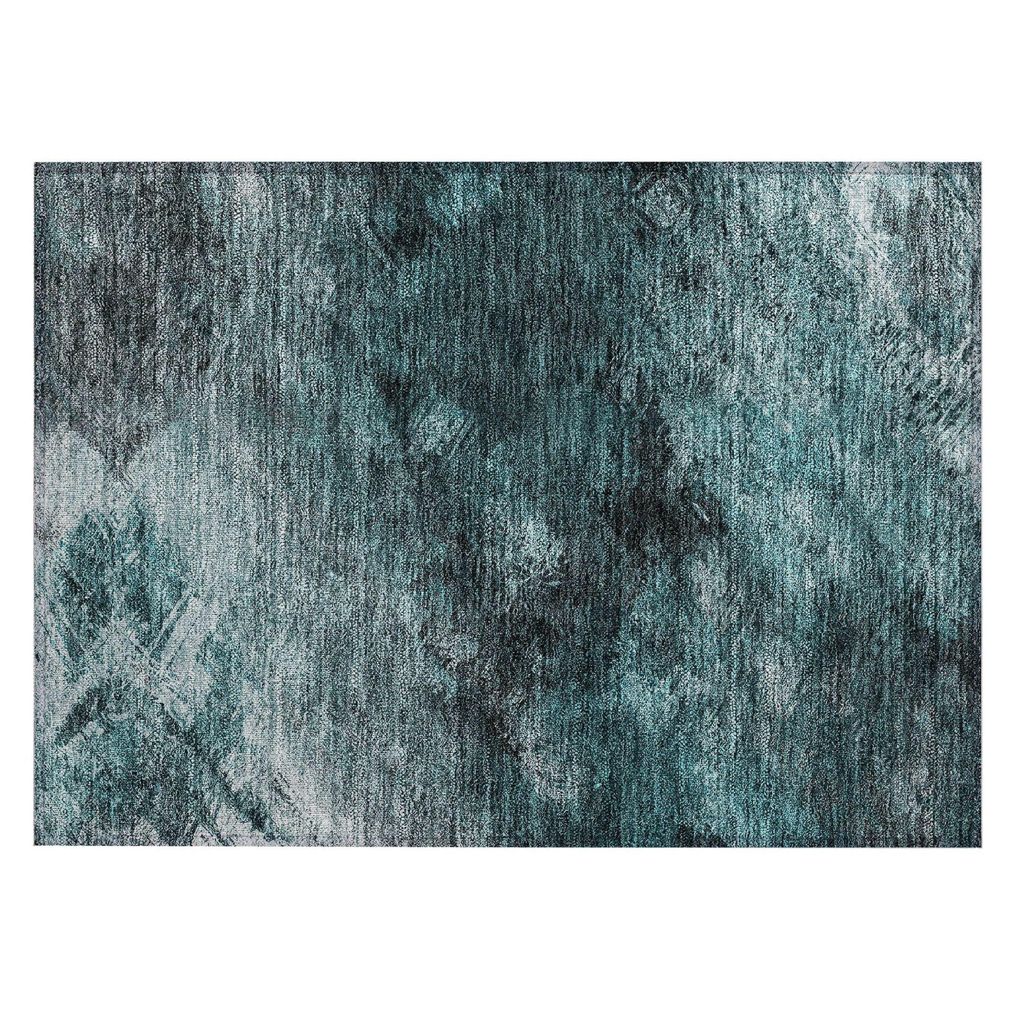 Machine Made ACN590 Teal  Rugs #color_teal 