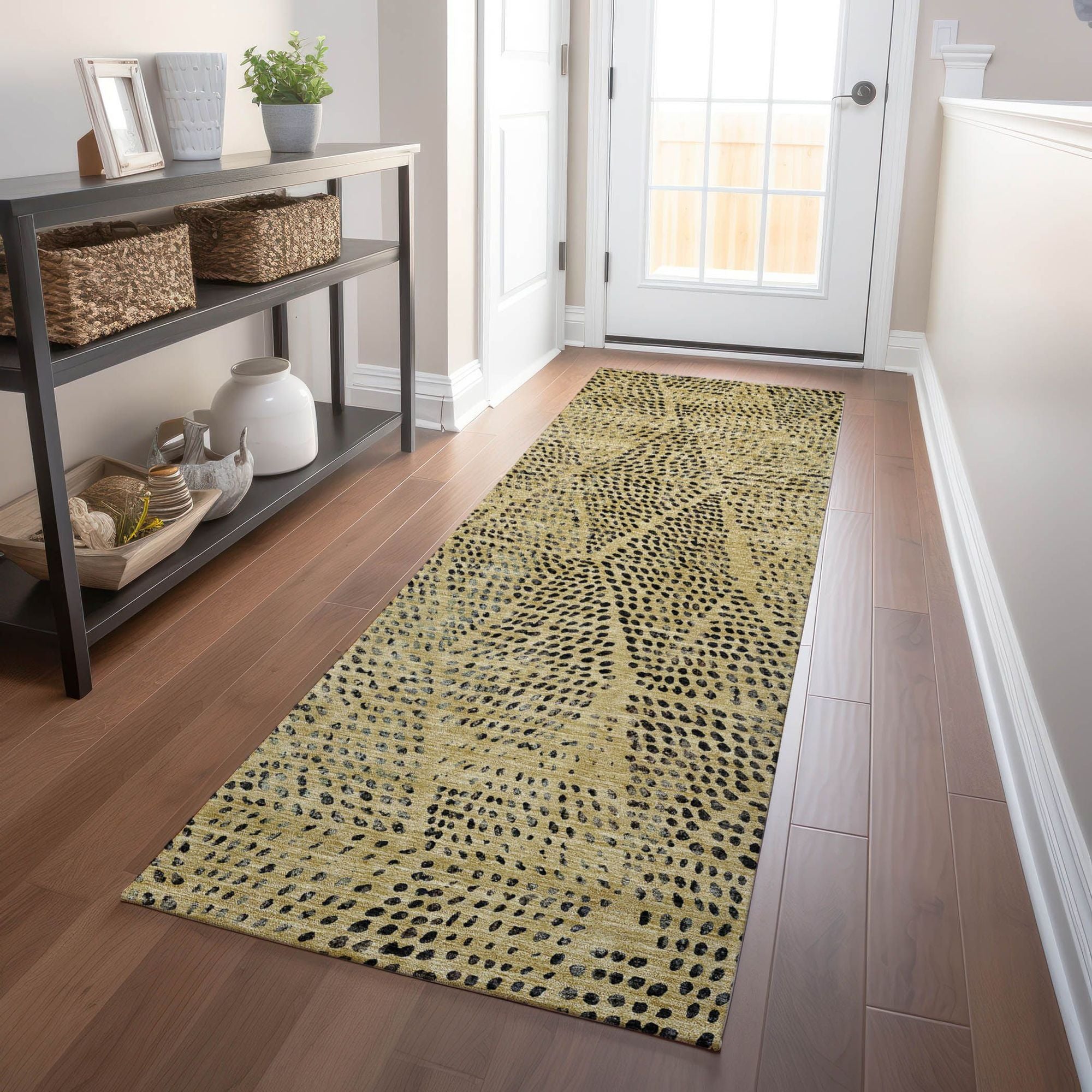 Machine Made ACN591 Gold  Rugs #color_gold 