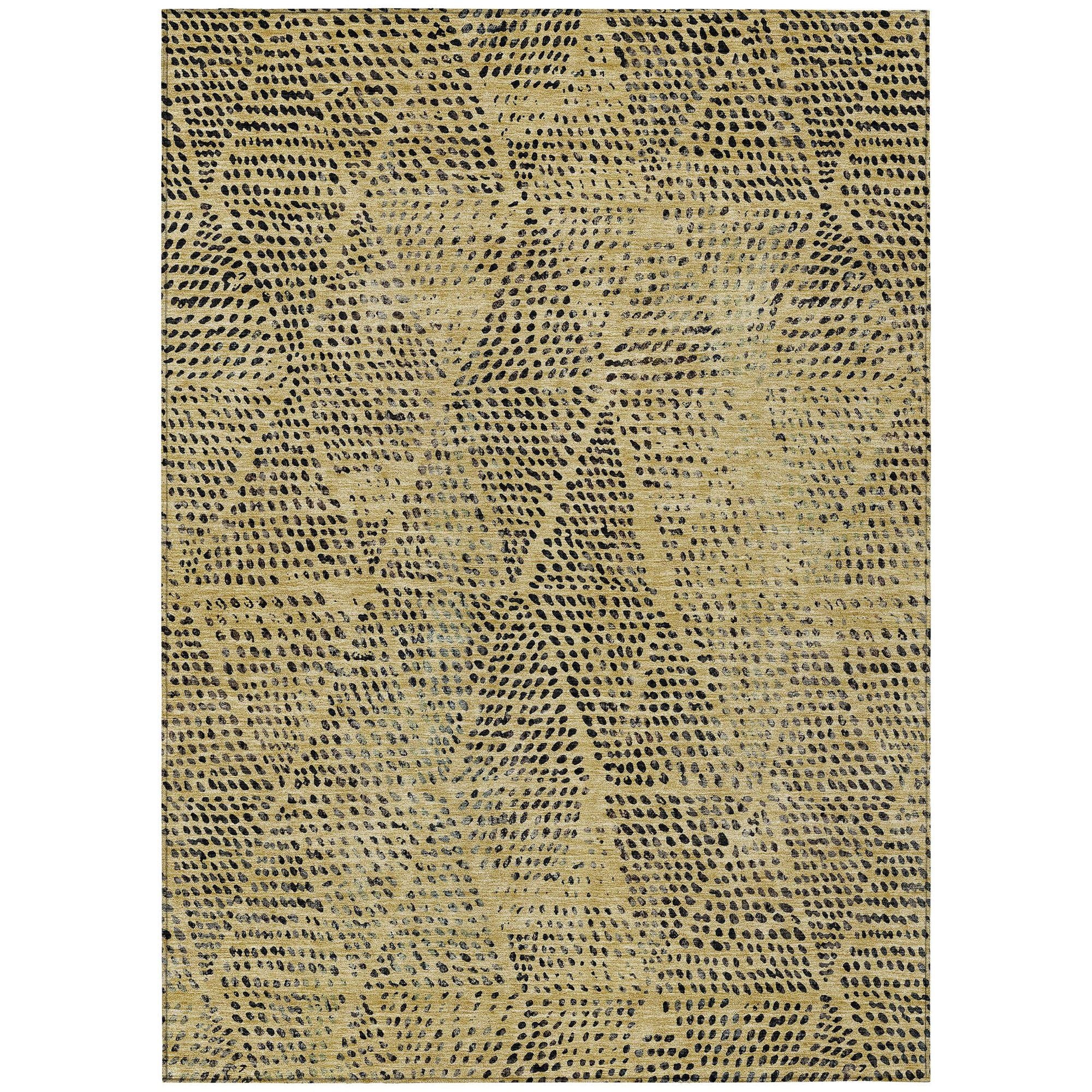 Machine Made ACN591 Gold  Rugs #color_gold 