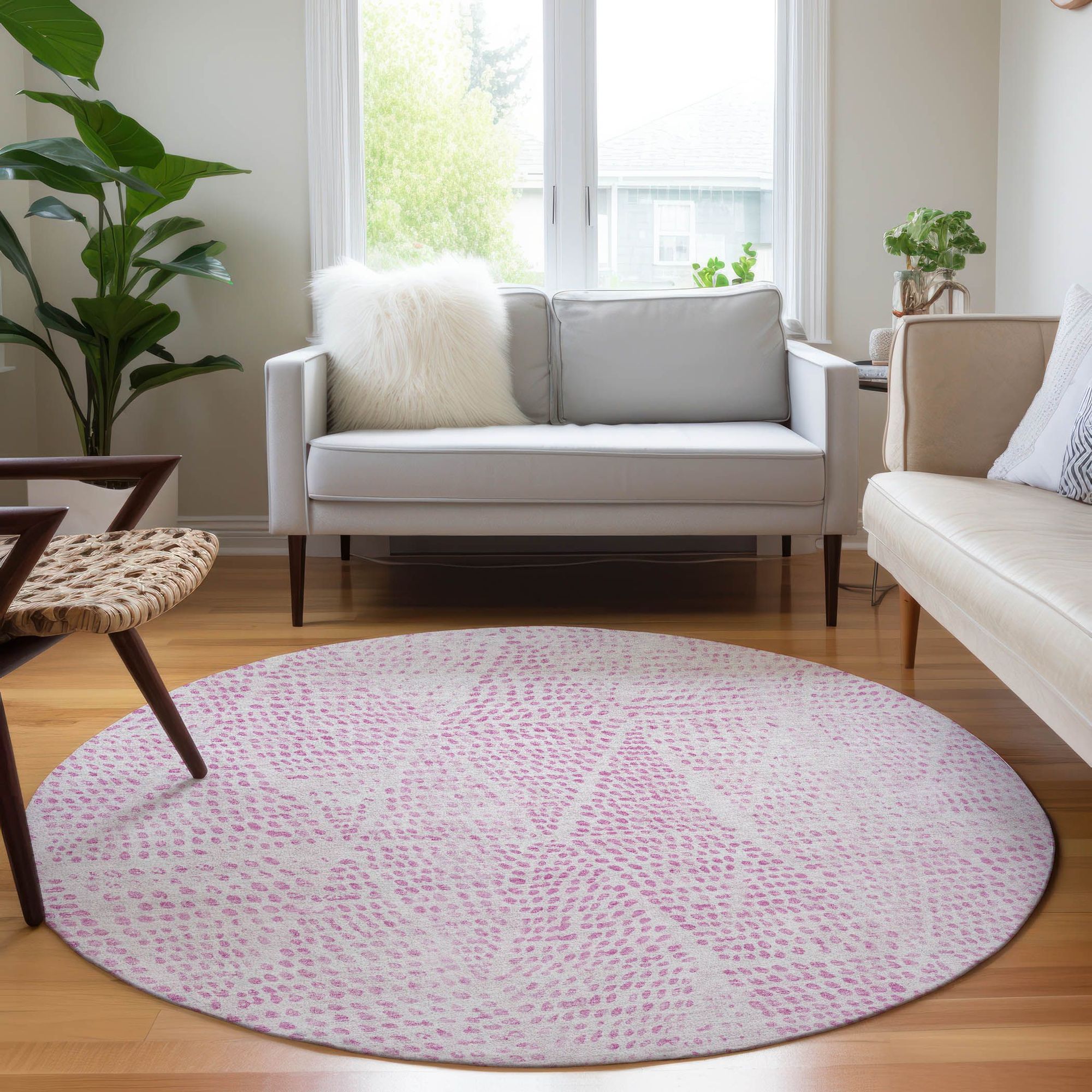 Machine Made ACN591 Pink  Rugs #color_pink 