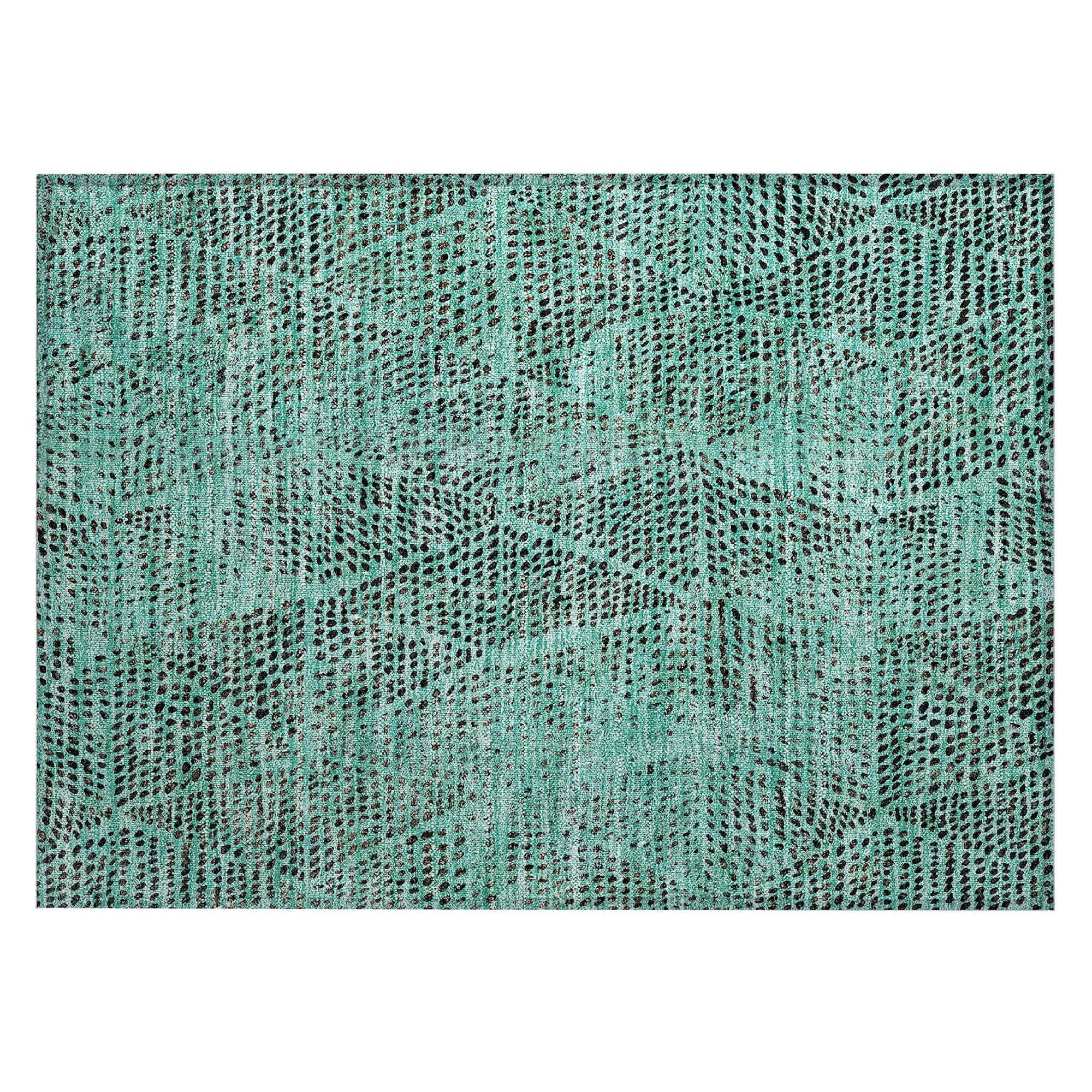 Machine Made ACN591 Teal  Rugs #color_teal 