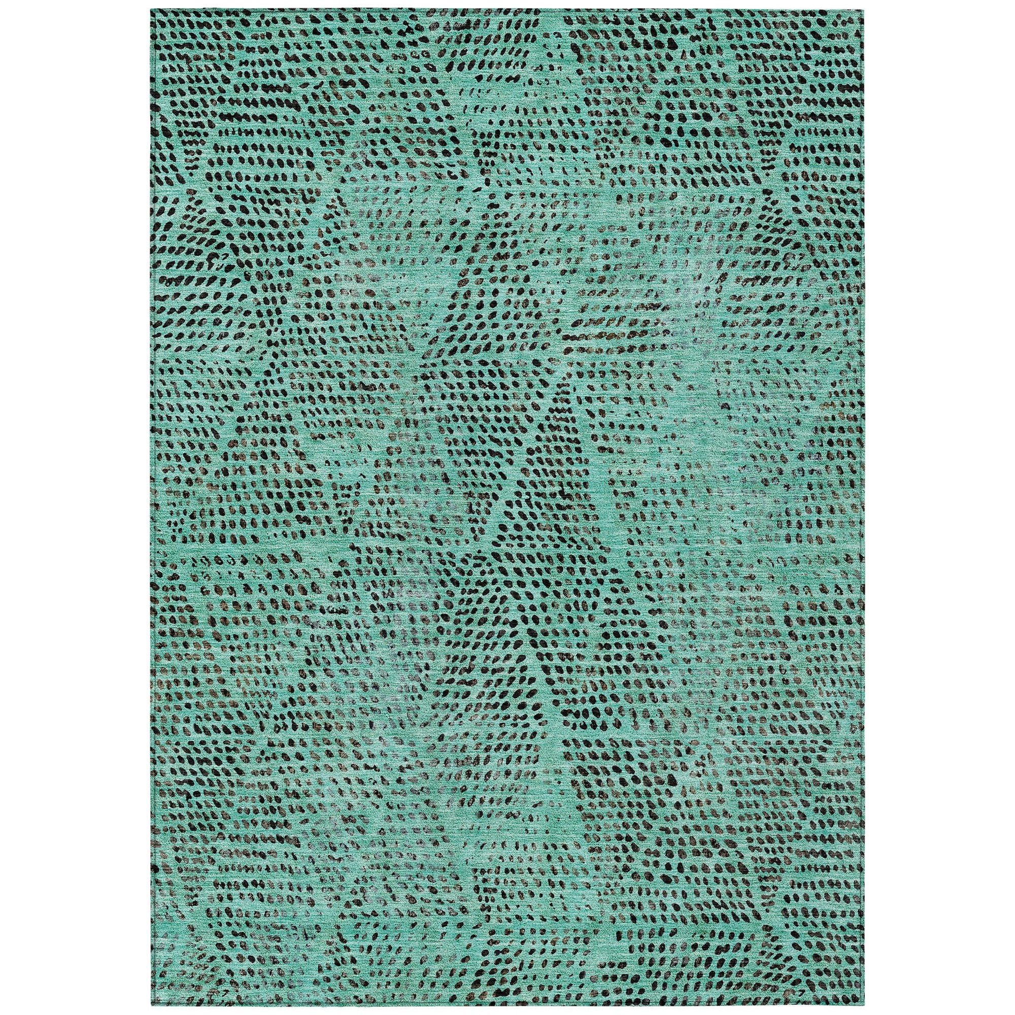 Machine Made ACN591 Teal  Rugs #color_teal 