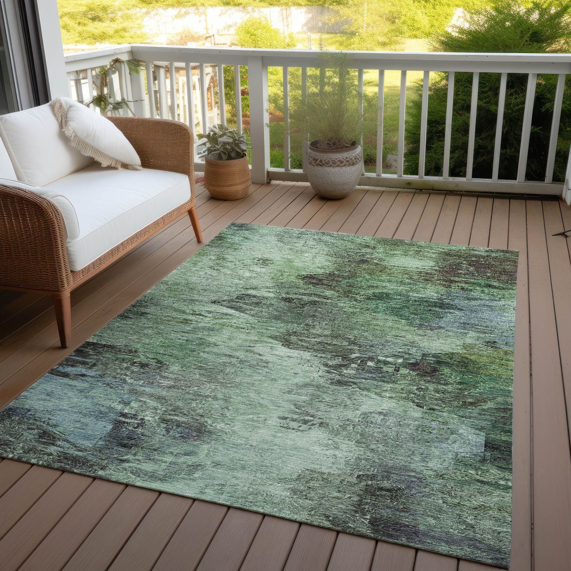 Machine Made ACN592 Green  Rugs #color_green 