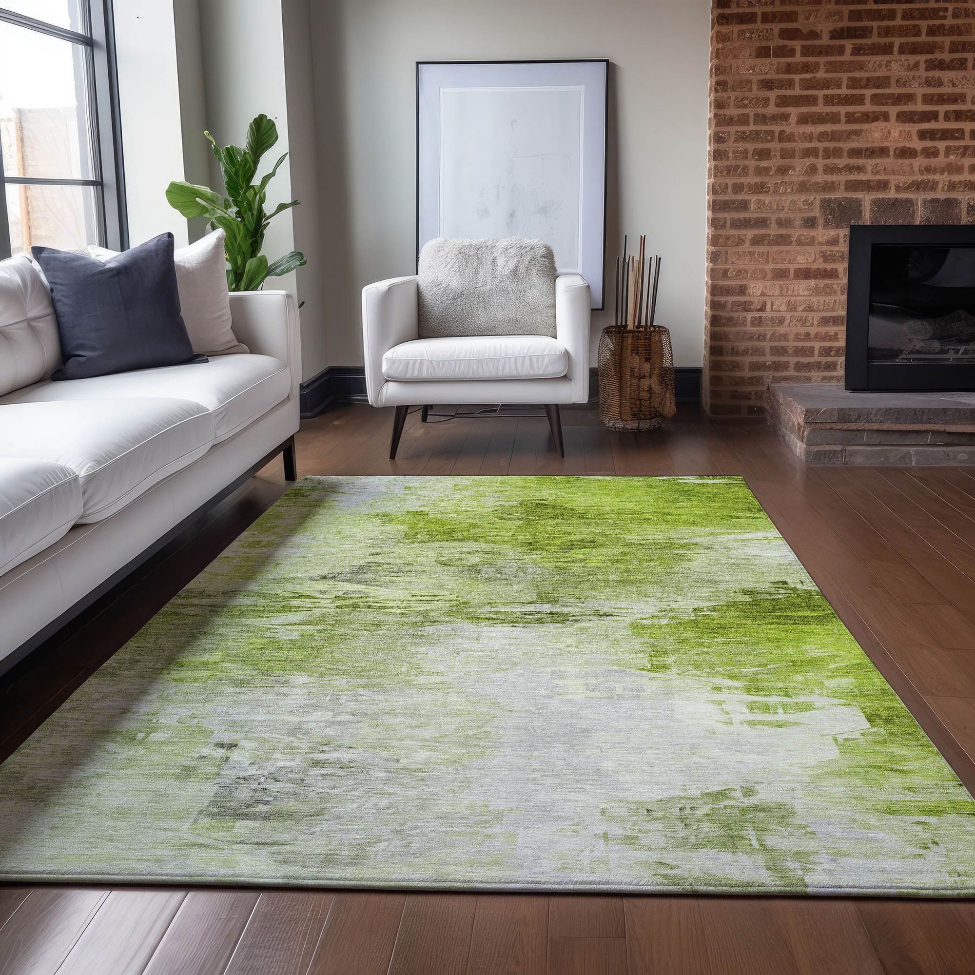 Machine Made ACN595 Aloe Green Rugs #color_aloe green