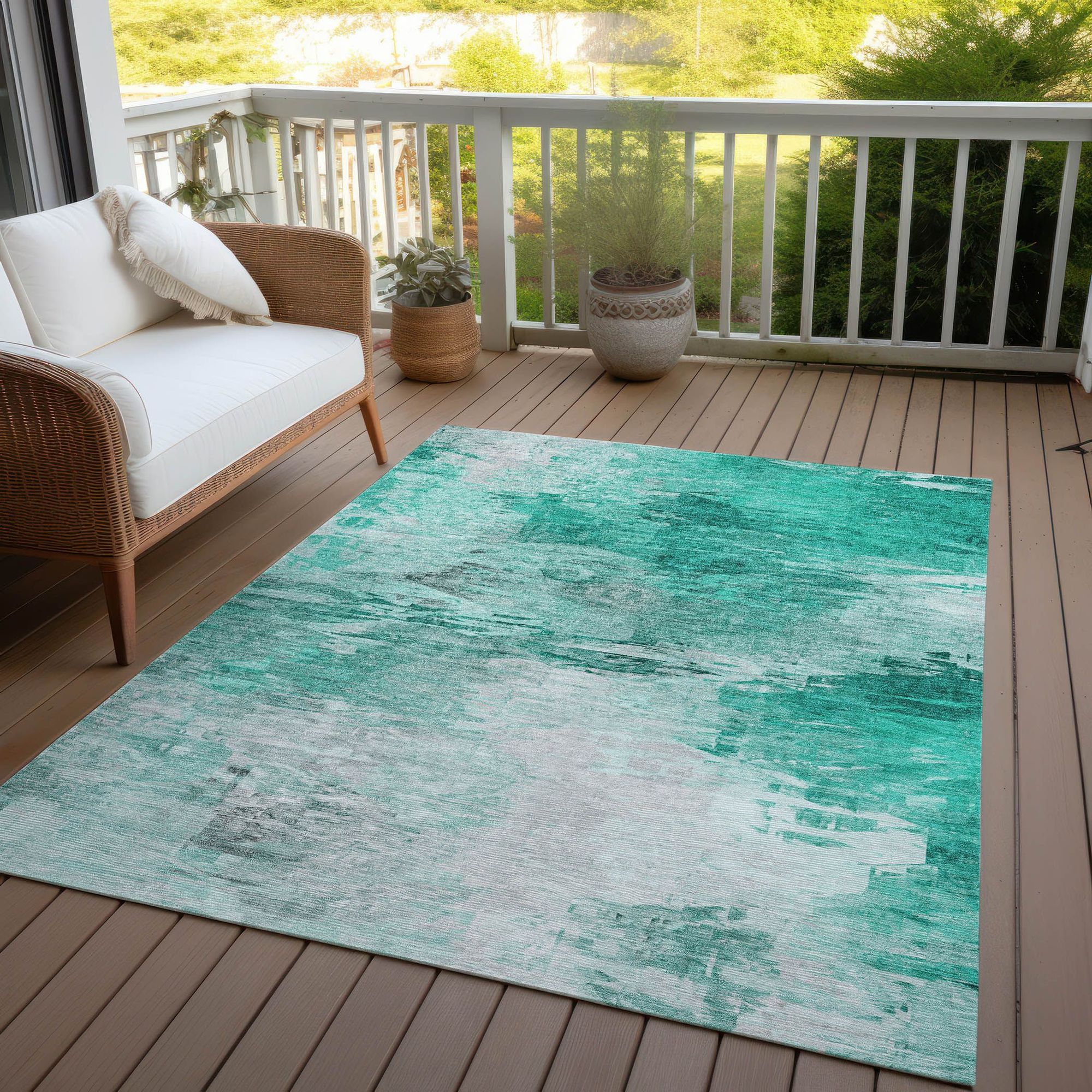 Machine Made ACN595 Teal  Rugs #color_teal 