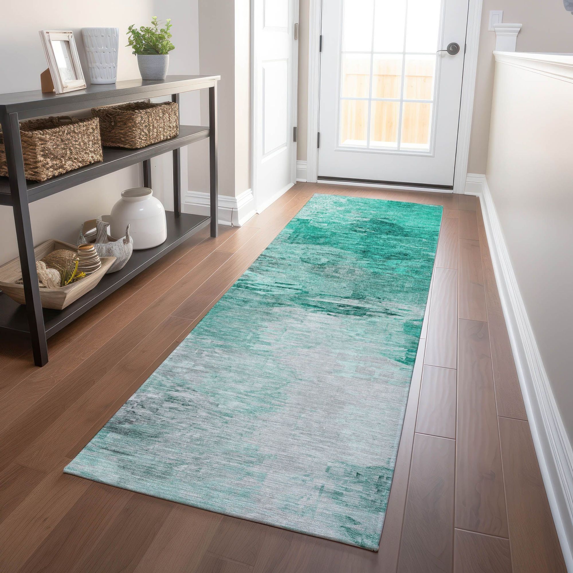 Machine Made ACN595 Teal  Rugs #color_teal 