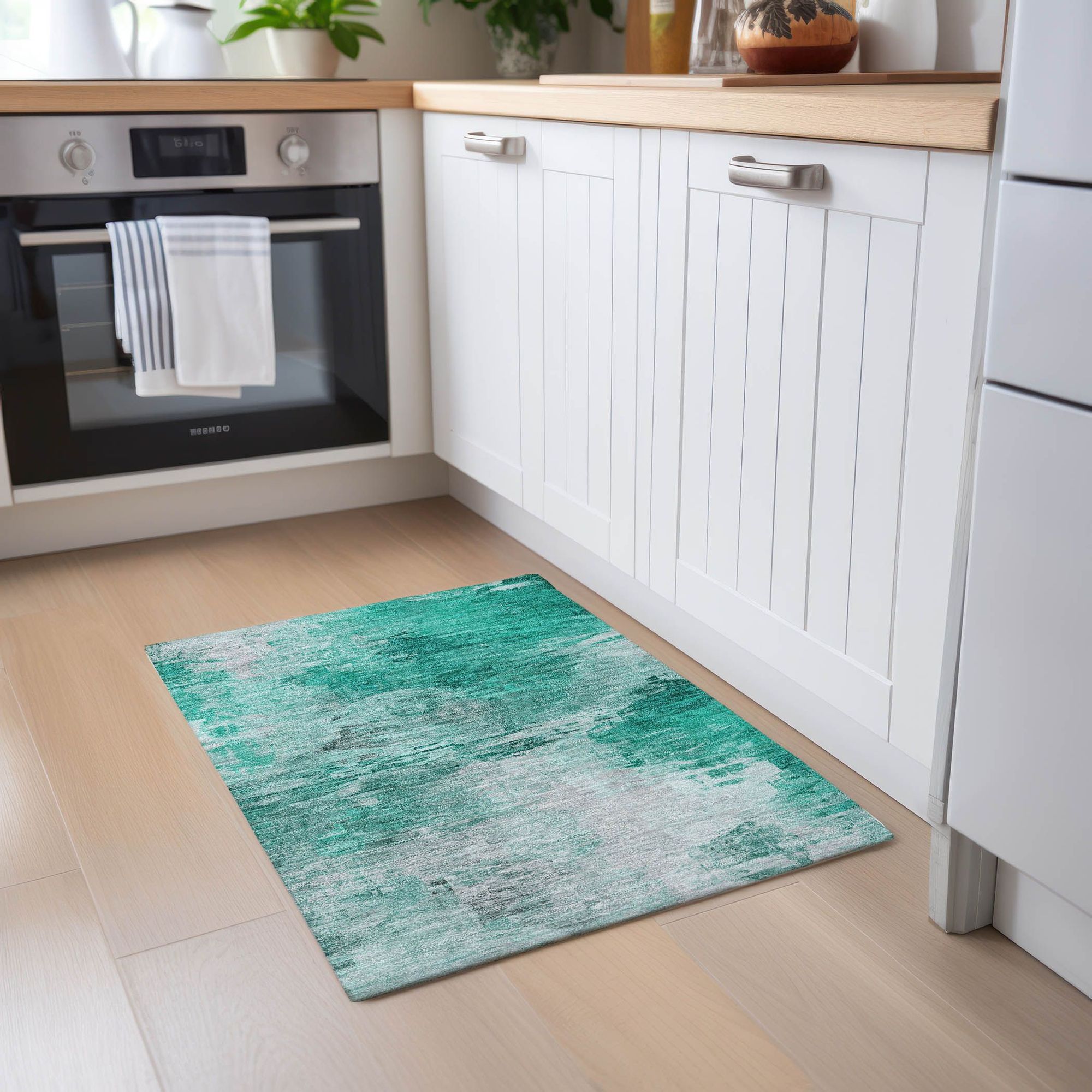 Machine Made ACN595 Teal  Rugs #color_teal 