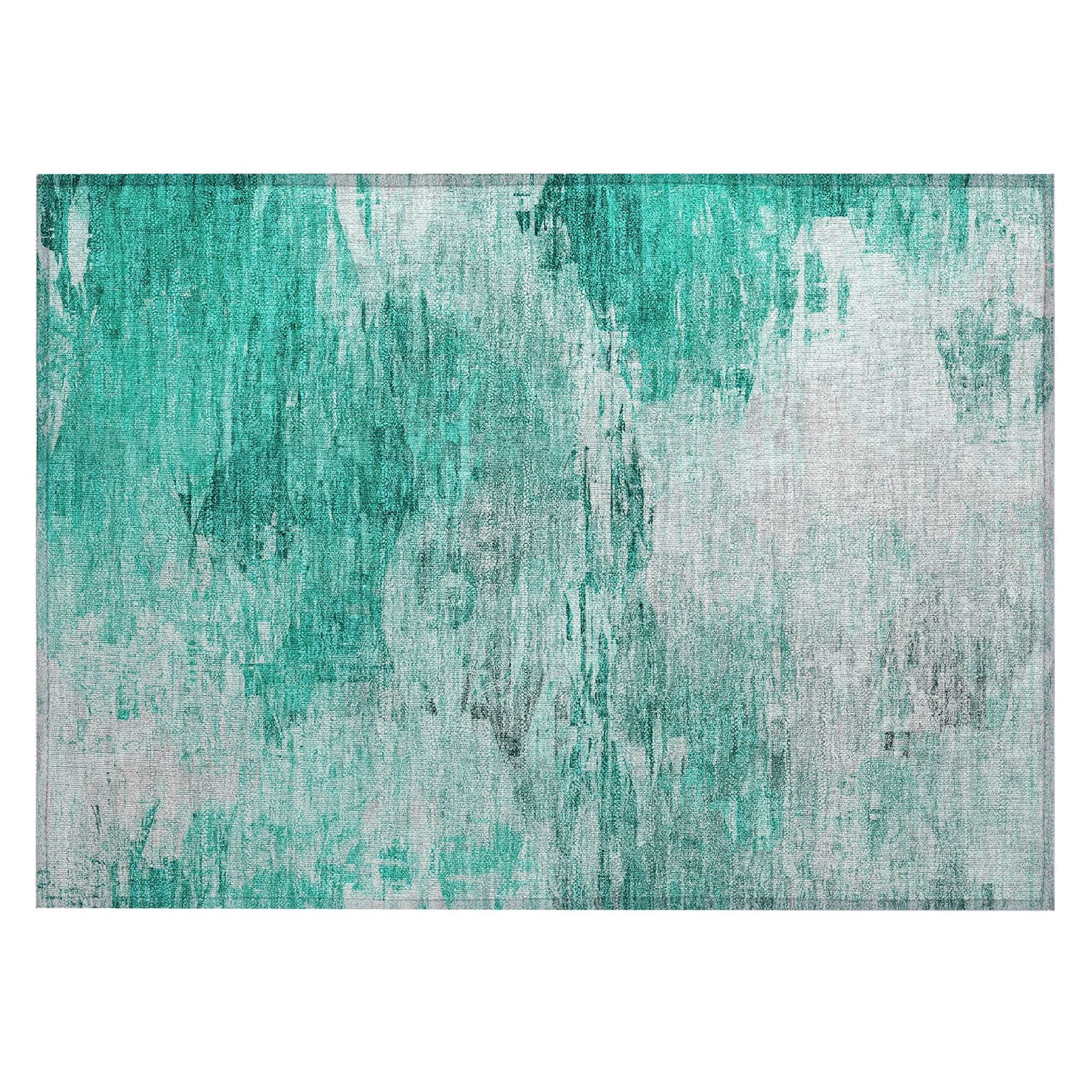 Machine Made ACN595 Teal  Rugs #color_teal 