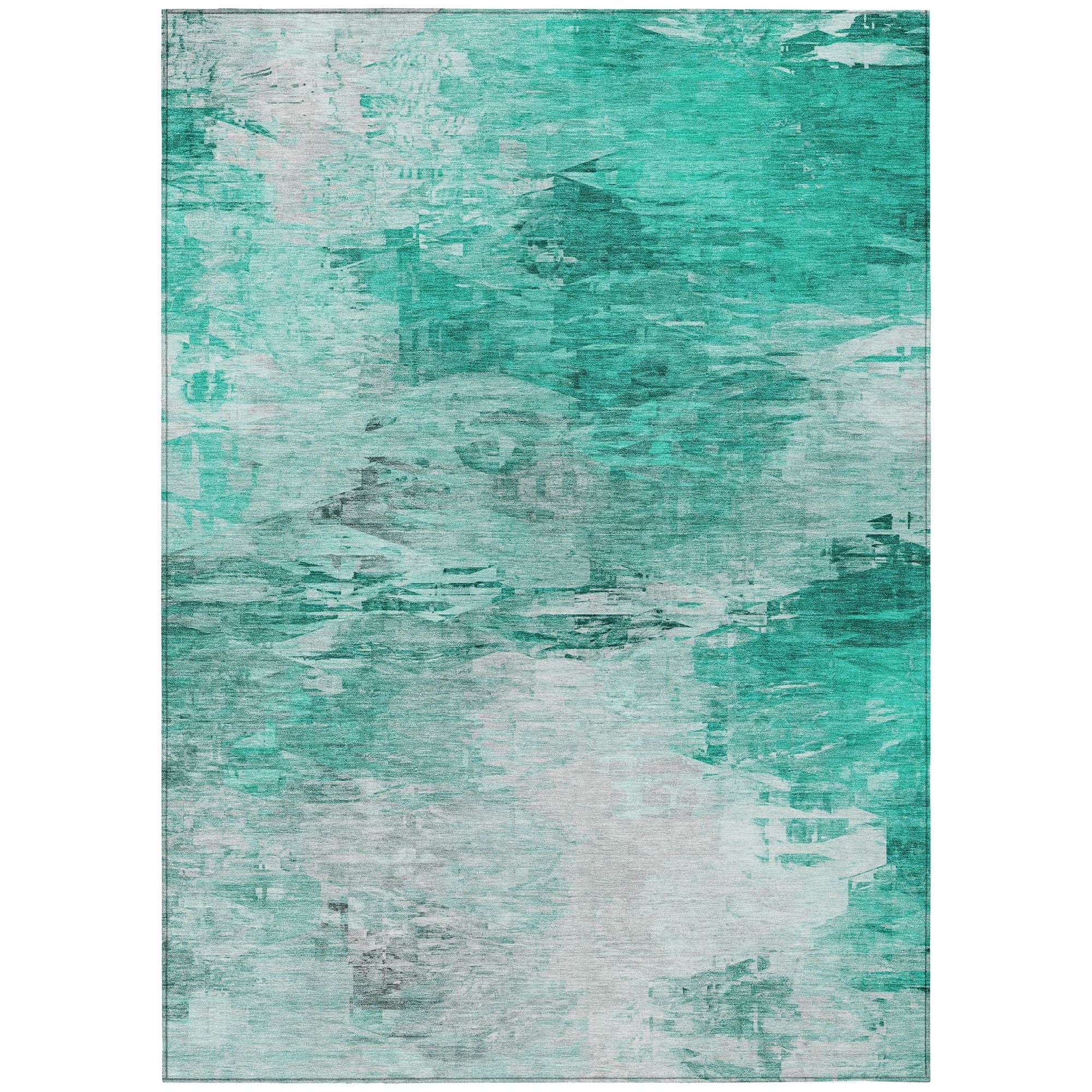 Machine Made ACN595 Teal  Rugs #color_teal 