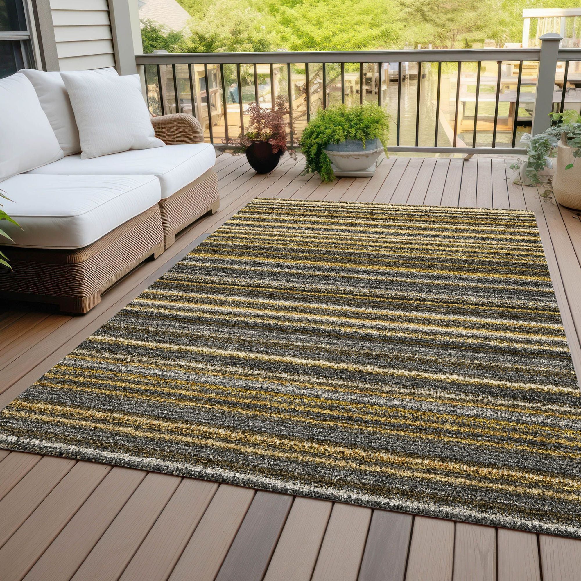 Machine Made ACN598 Gold  Rugs #color_gold 