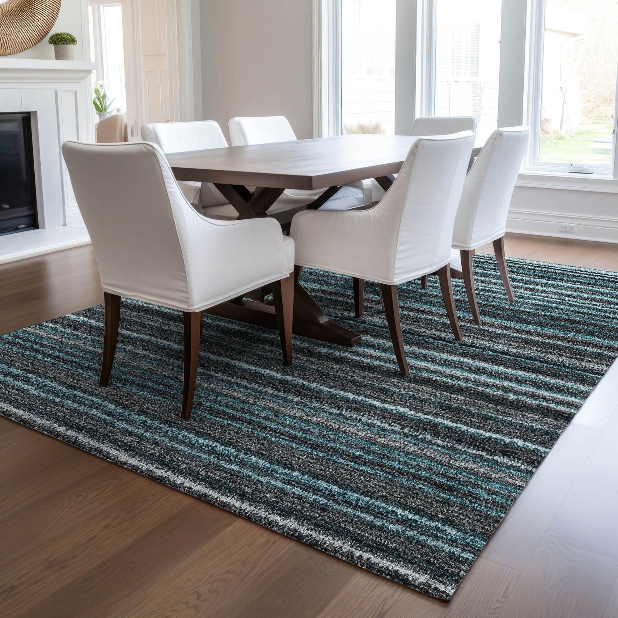 Machine Made ACN598 Teal  Rugs #color_teal 