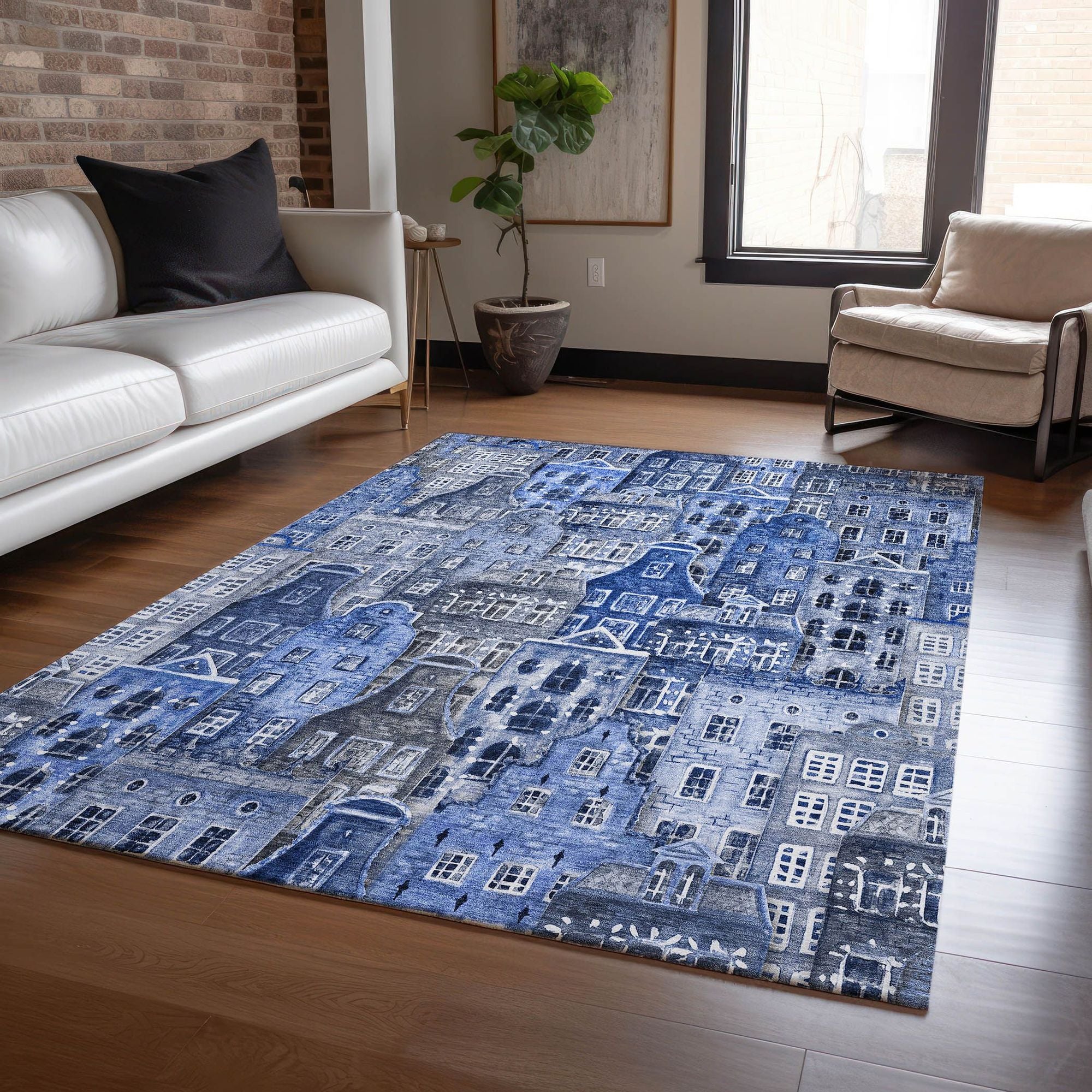 Machine Made ACN600 Blue  Rugs #color_blue 