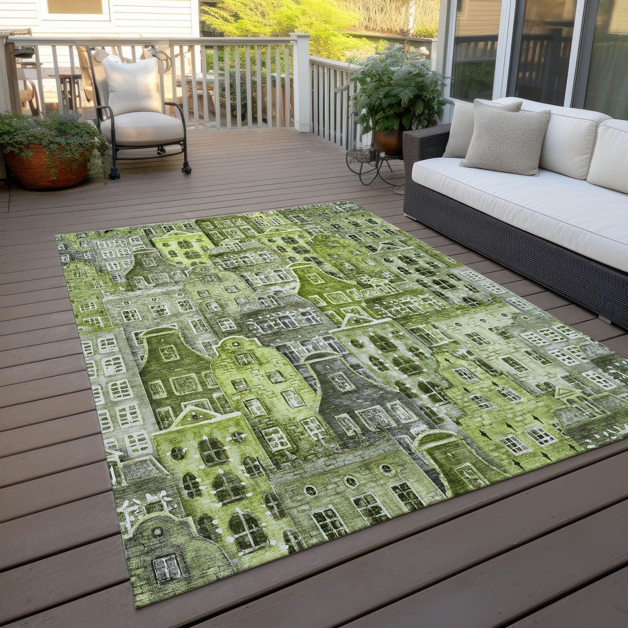 Machine Made ACN600 Green  Rugs #color_green 