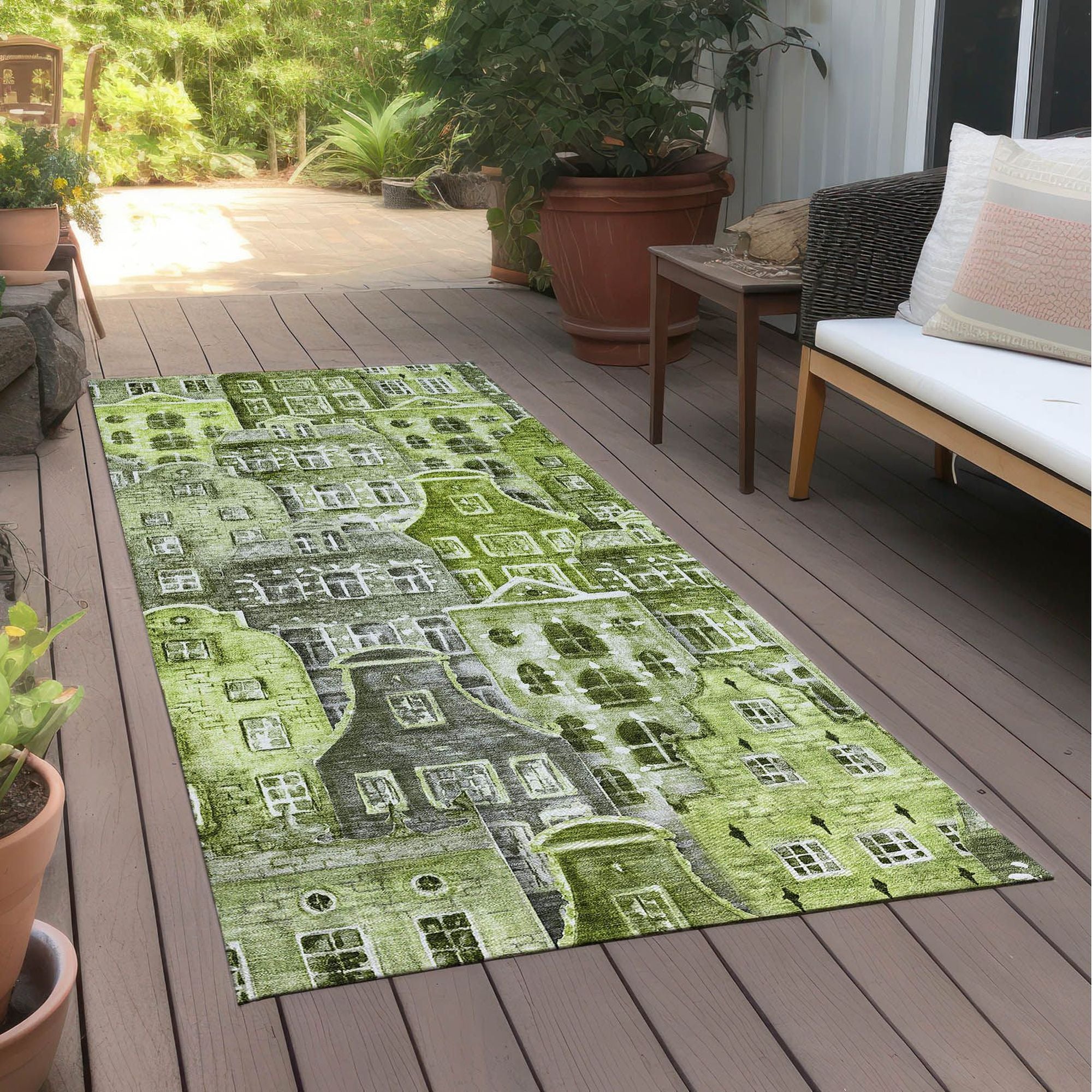 Machine Made ACN600 Green  Rugs #color_green 