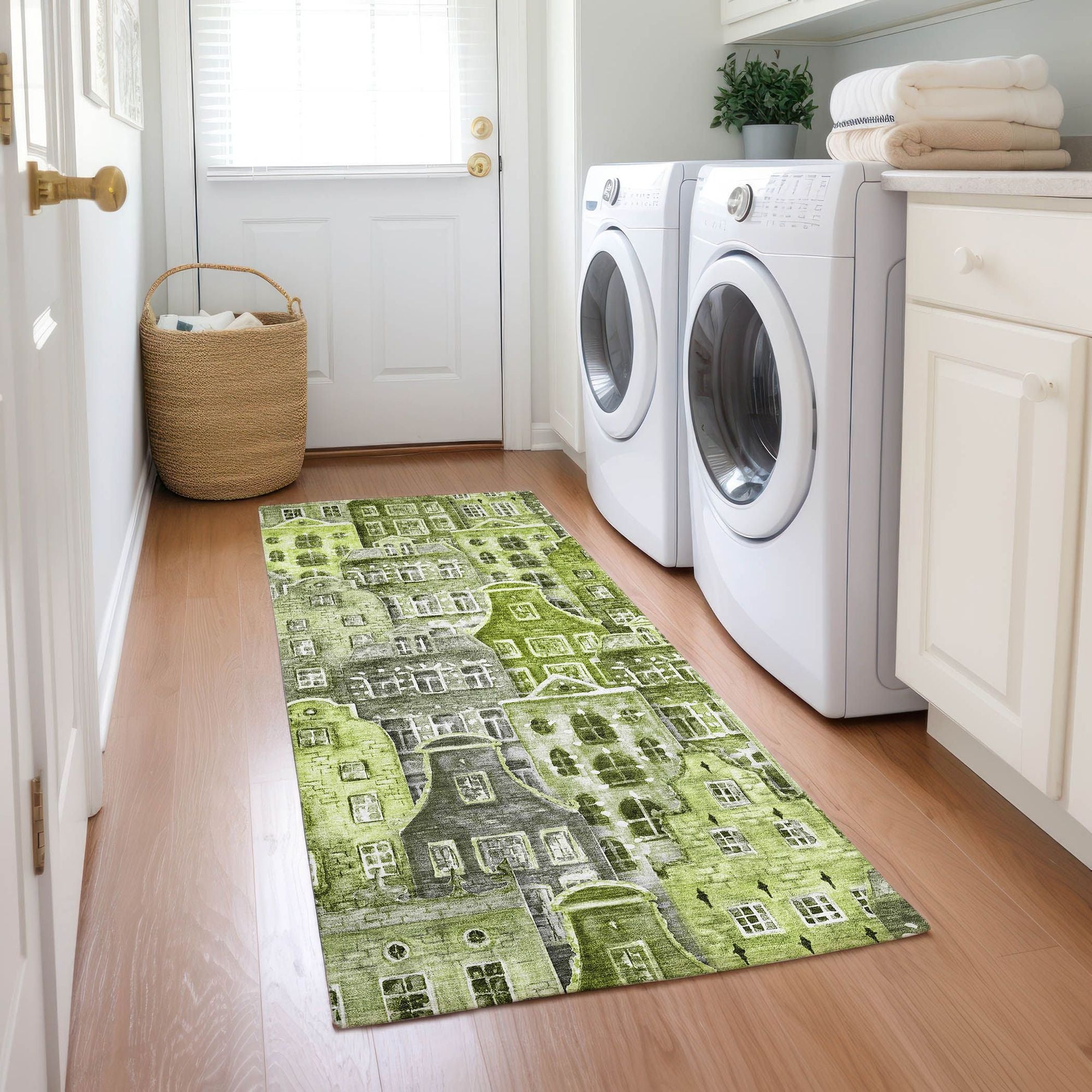 Machine Made ACN600 Green  Rugs #color_green 