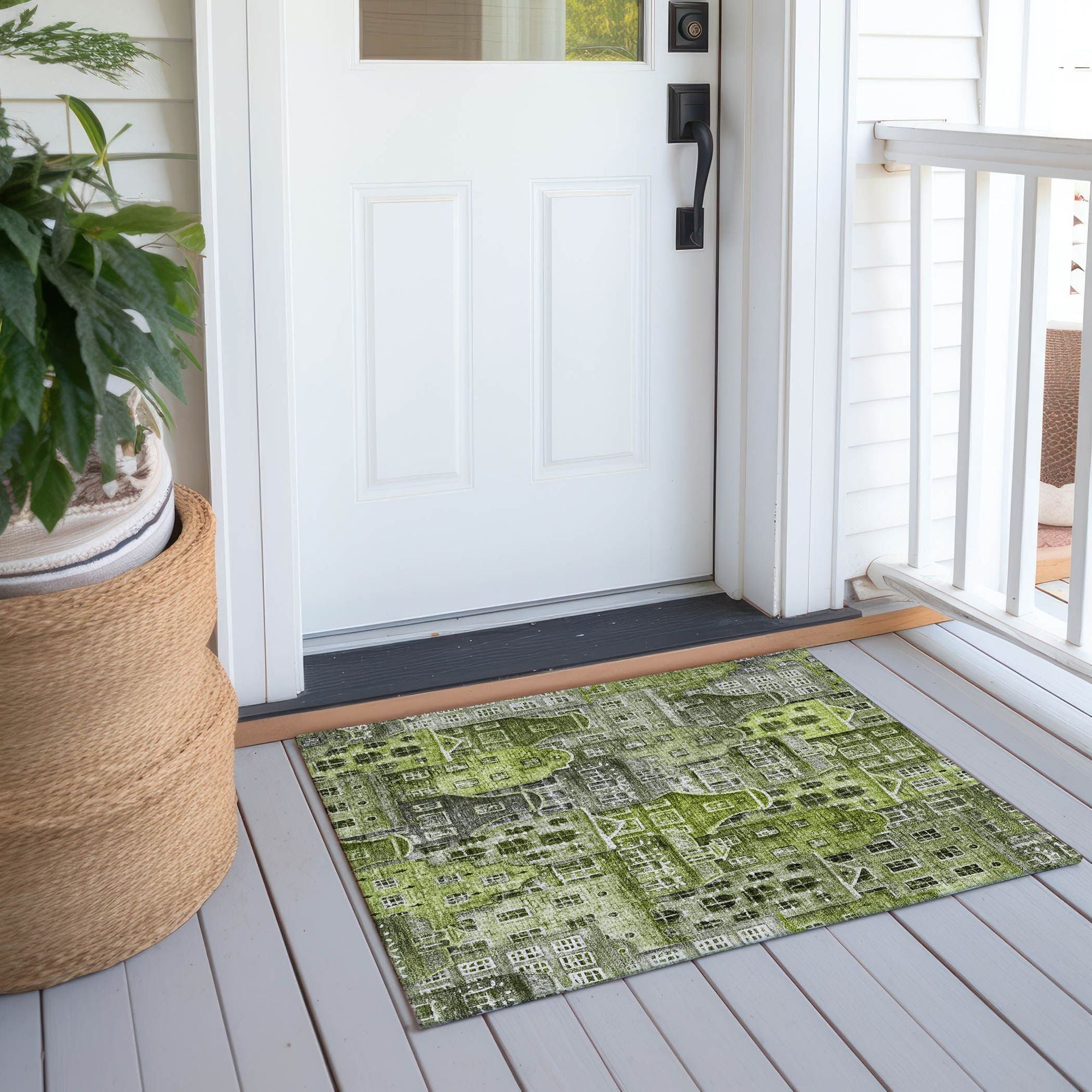 Machine Made ACN600 Green  Rugs #color_green 