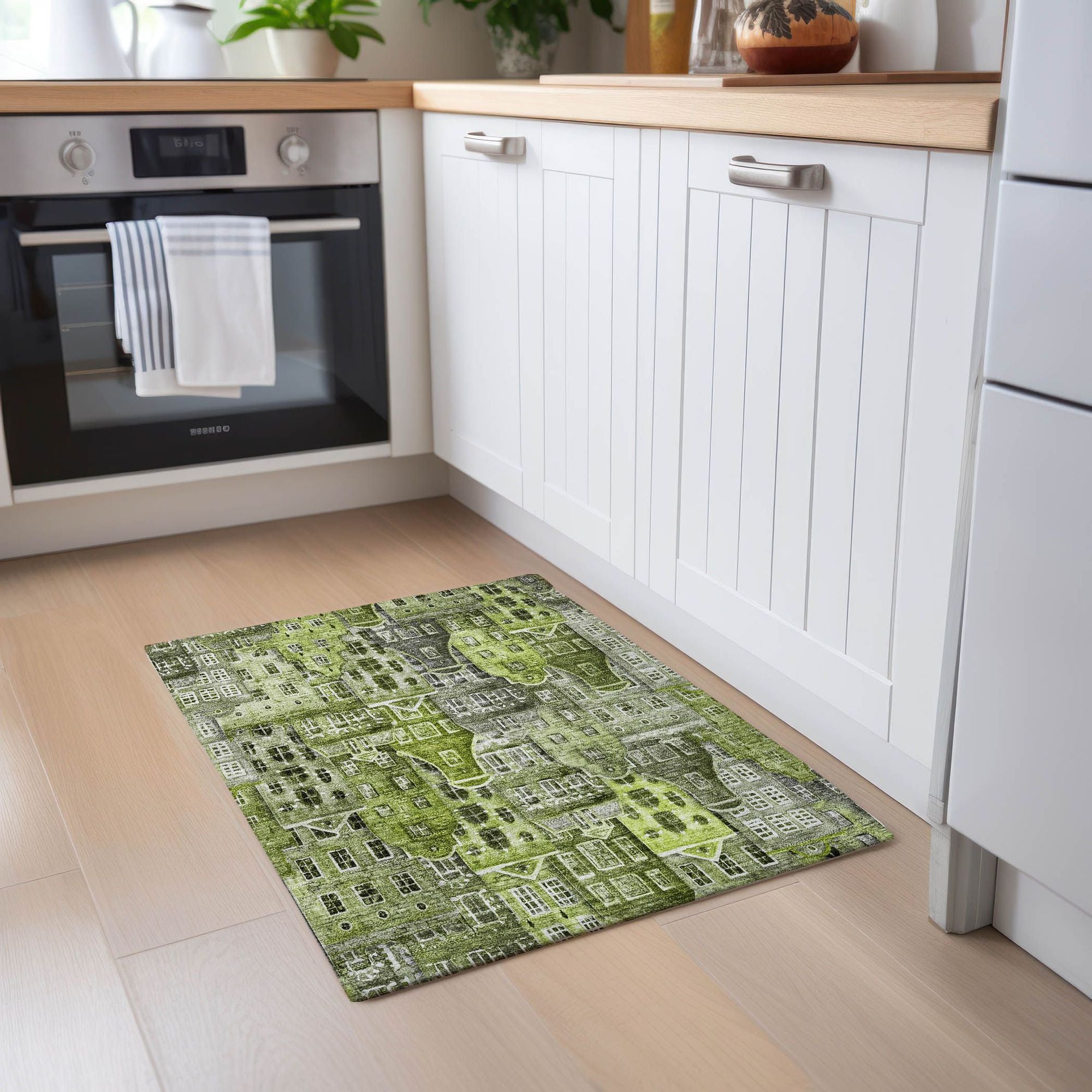 Machine Made ACN600 Green  Rugs #color_green 