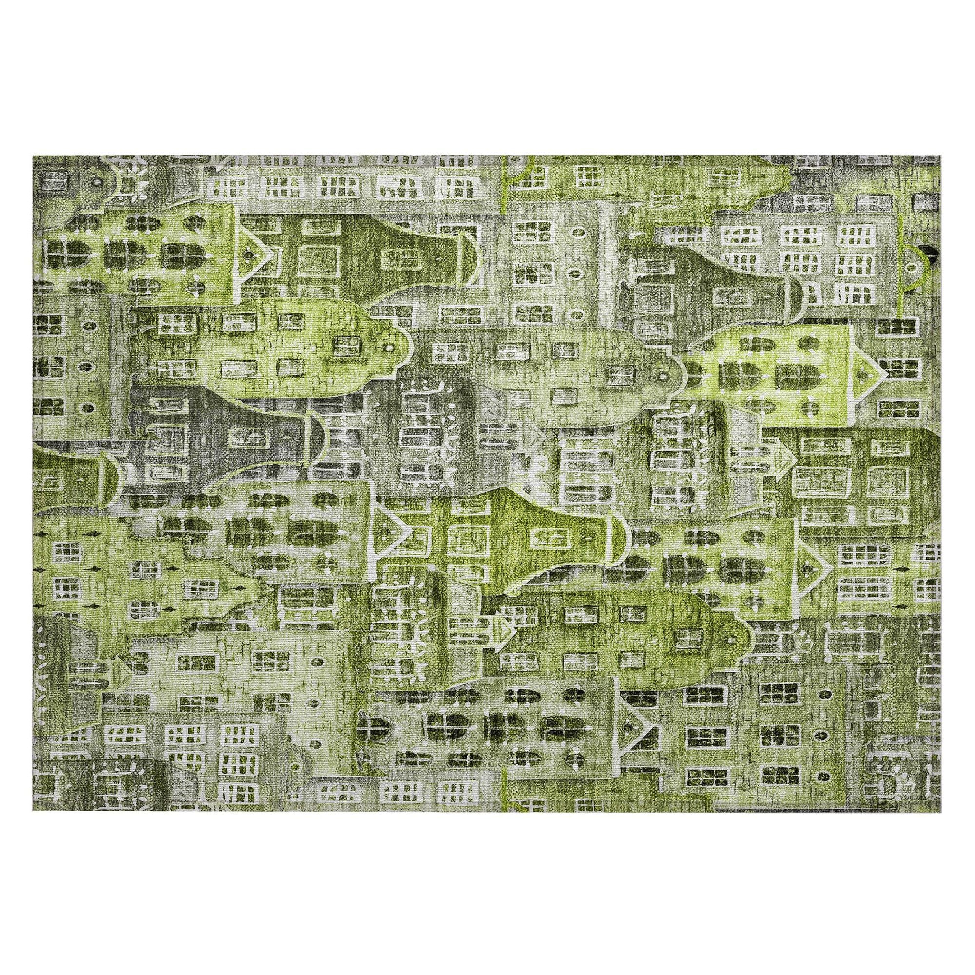 Machine Made ACN600 Green  Rugs #color_green 