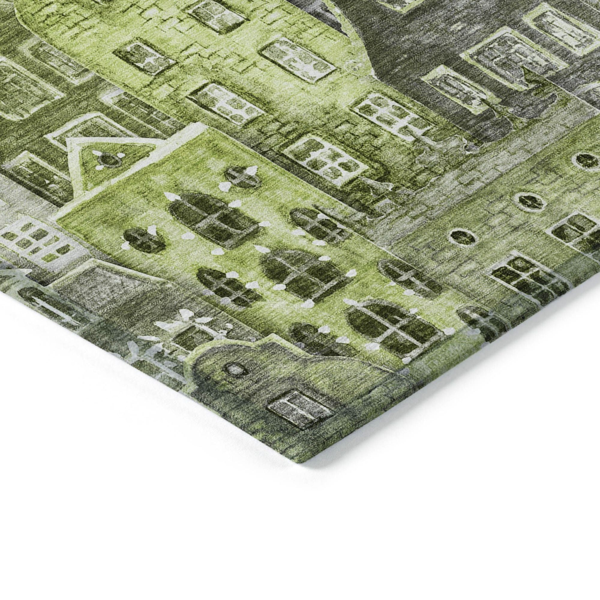 Machine Made ACN600 Green  Rugs #color_green 