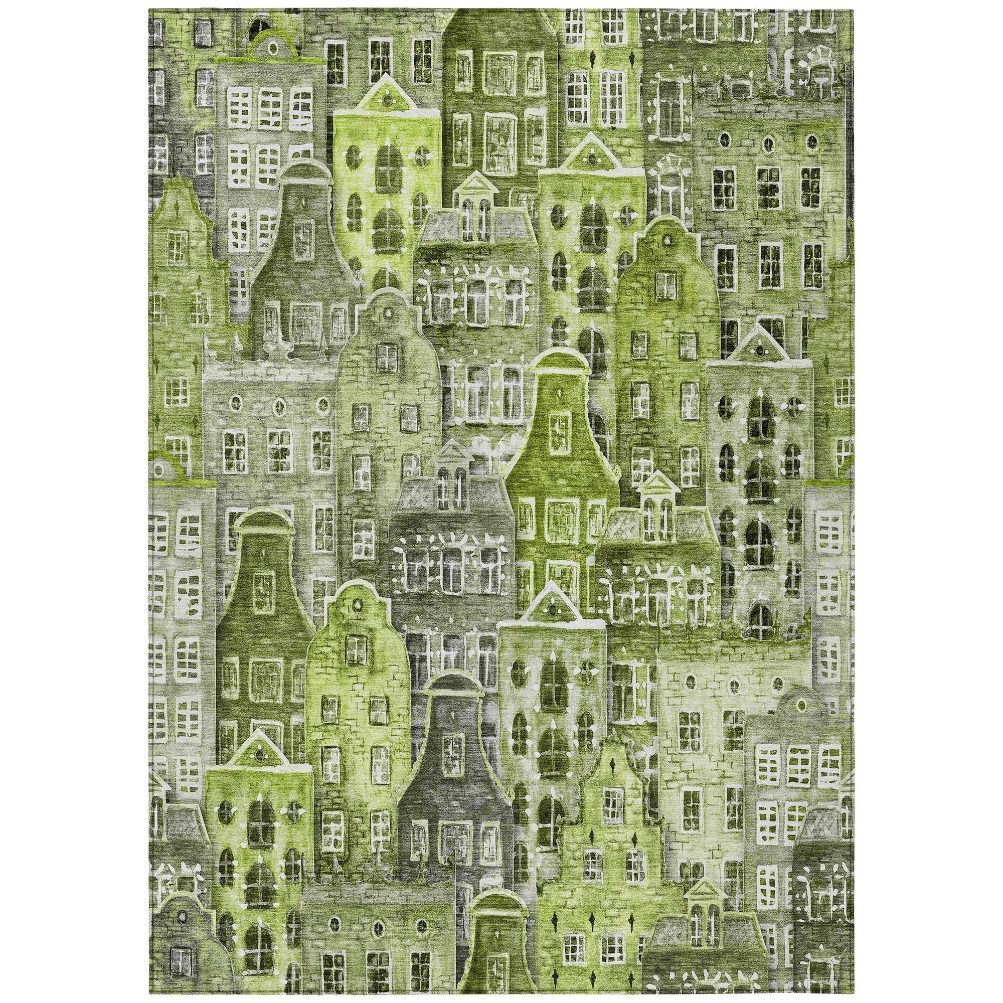 Machine Made ACN600 Green  Rugs #color_green 