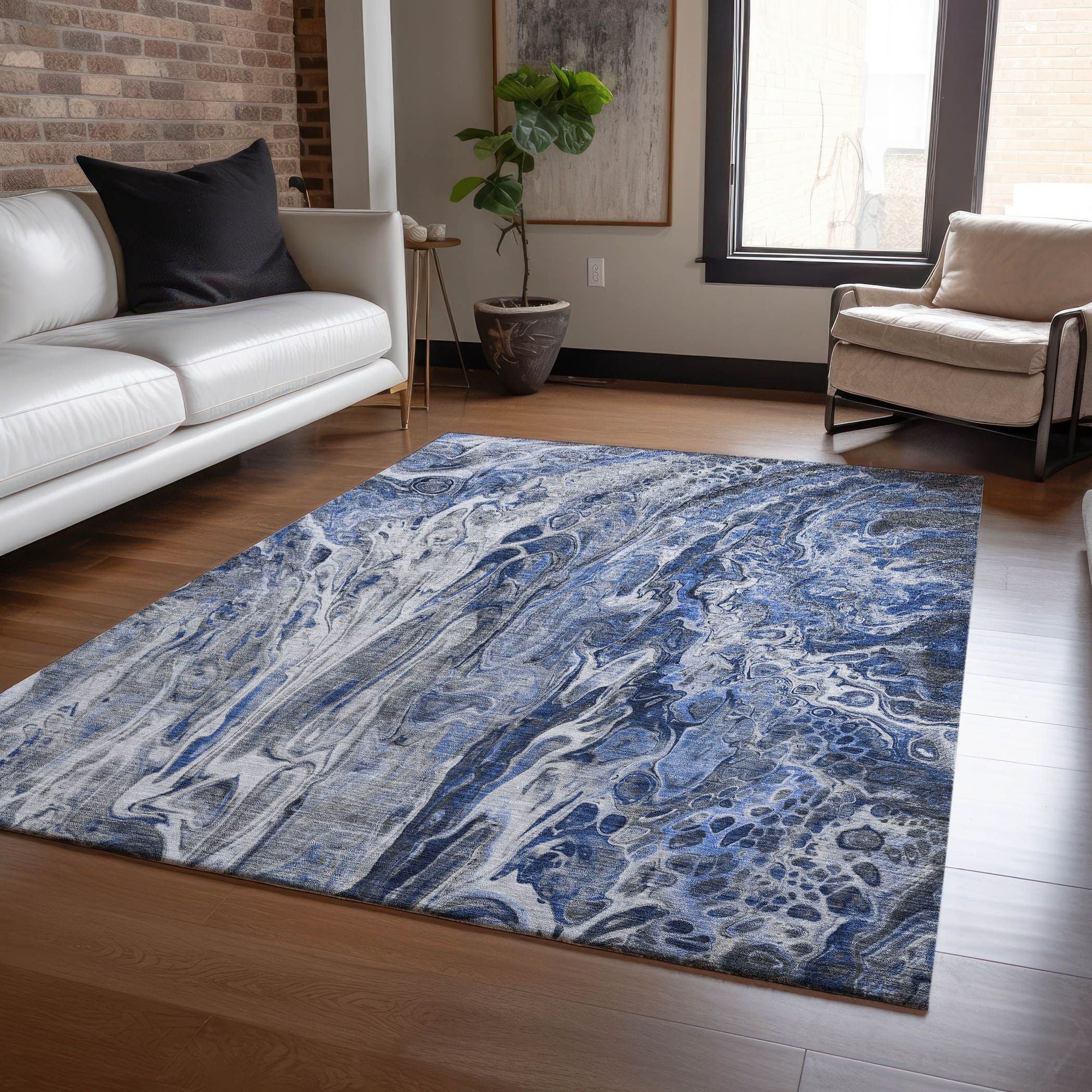 Machine Made ACN602 Blue  Rugs #color_blue 