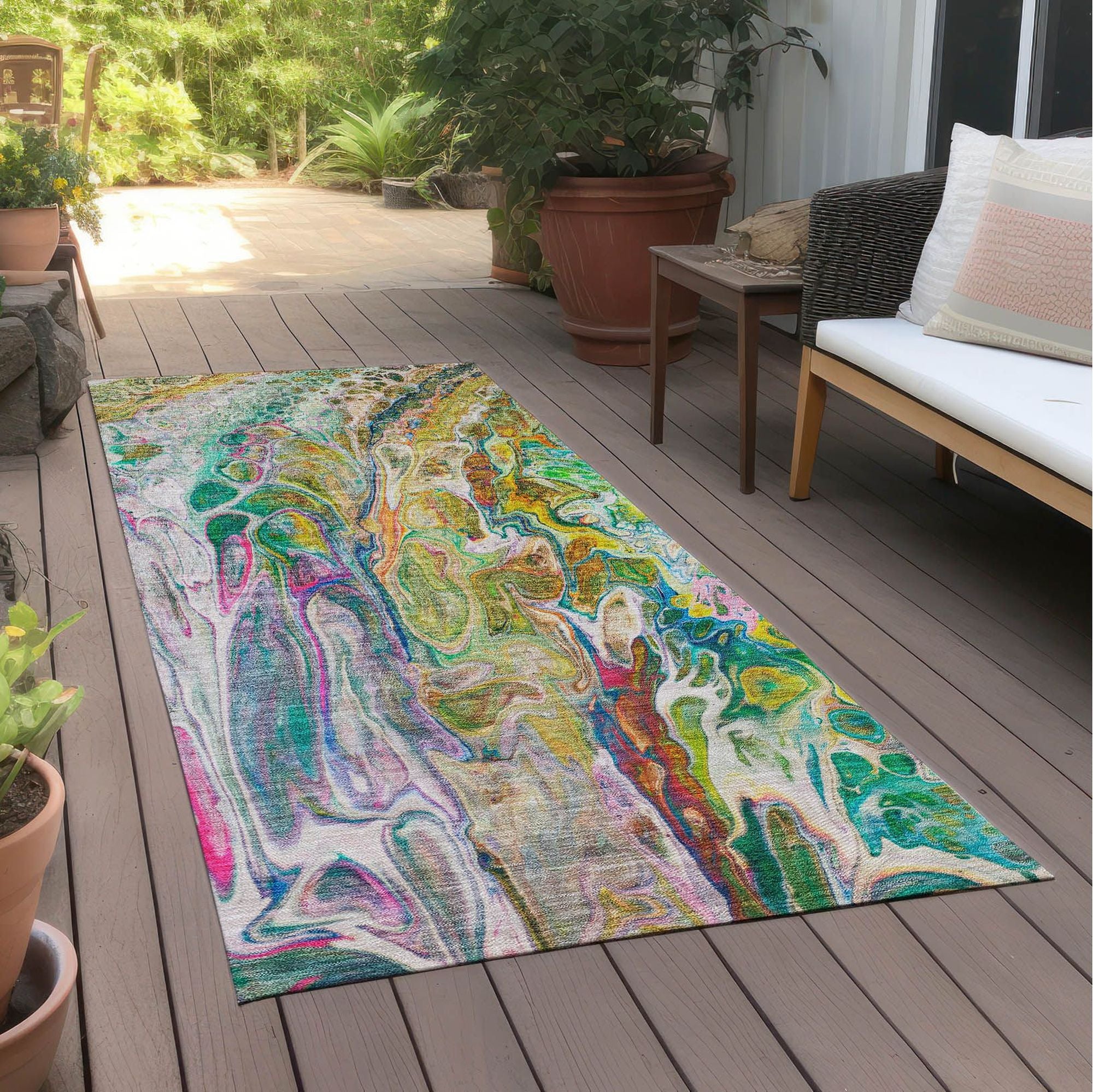 Machine Made ACN602 Green  Rugs #color_green 