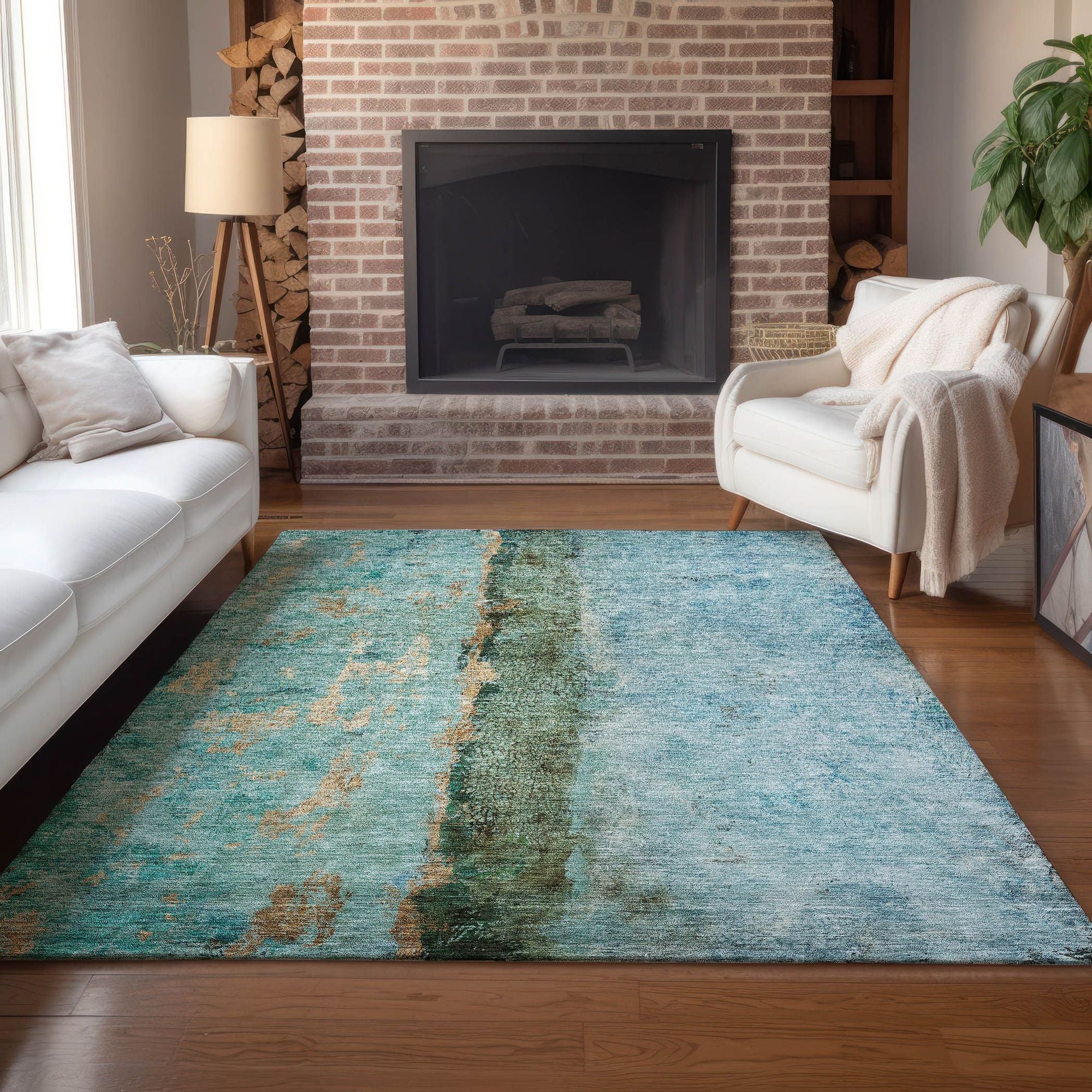 Machine Made ACN605 Blue  Rugs #color_blue 