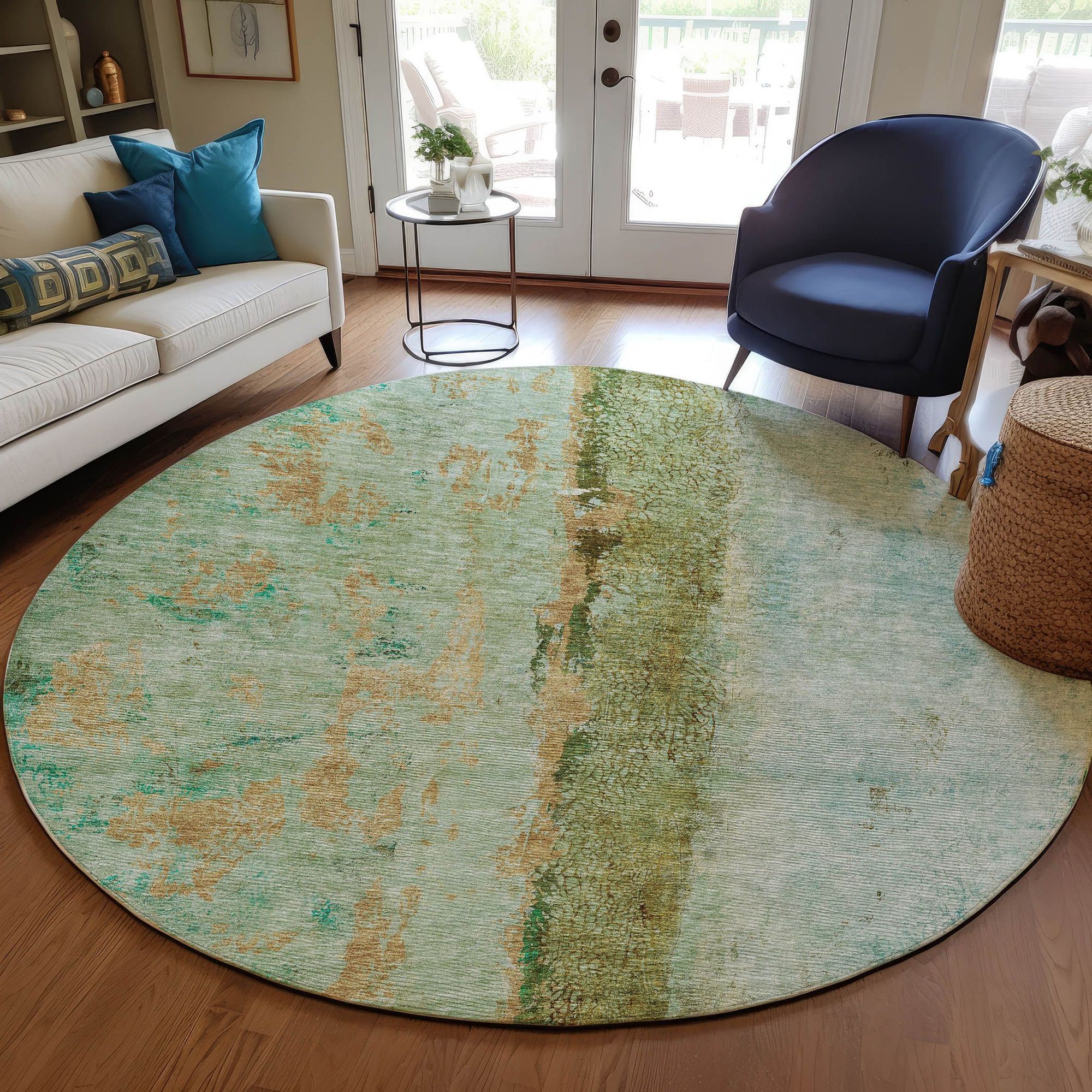 Machine Made ACN605 Green  Rugs #color_green 