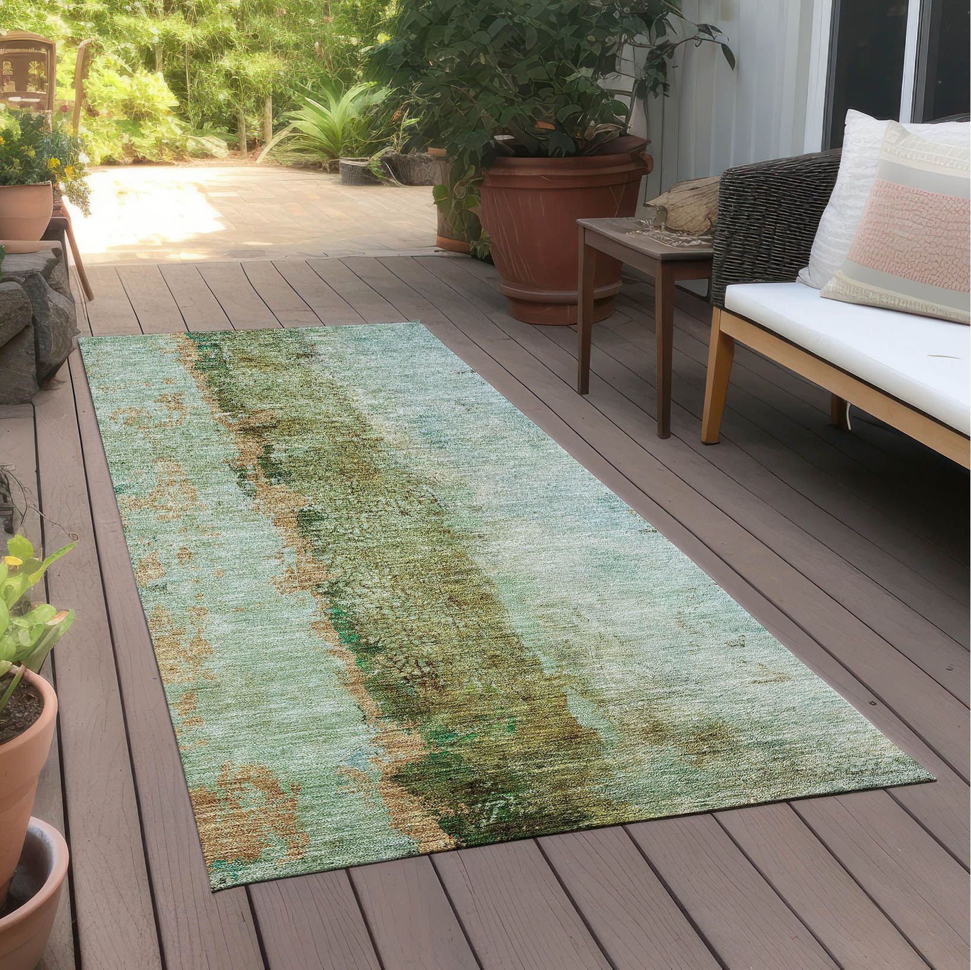 Machine Made ACN605 Green  Rugs #color_green 